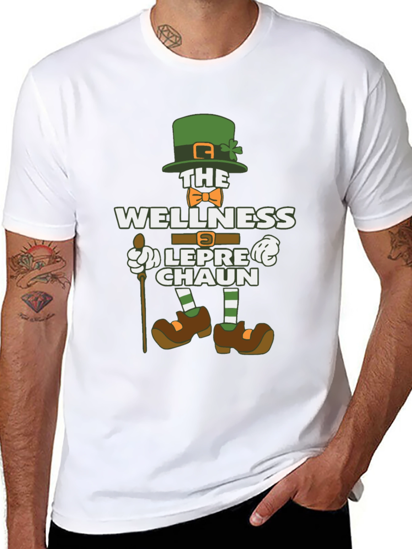 Black Wellness Leprechaun Graphic Tee - St. Patrick's Day Shirt view 8