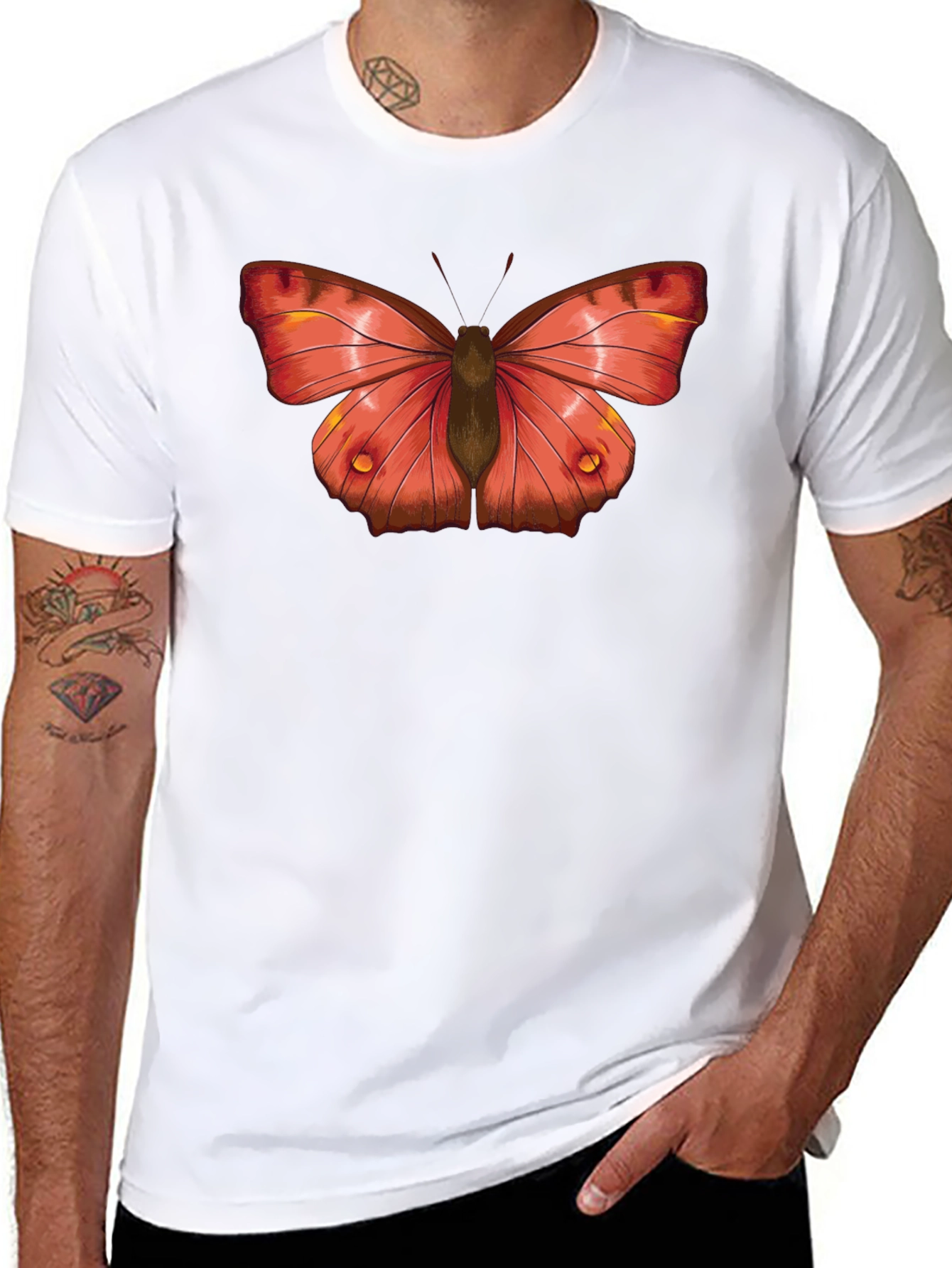 Black Butterfly Graphic Black T-Shirt view 8