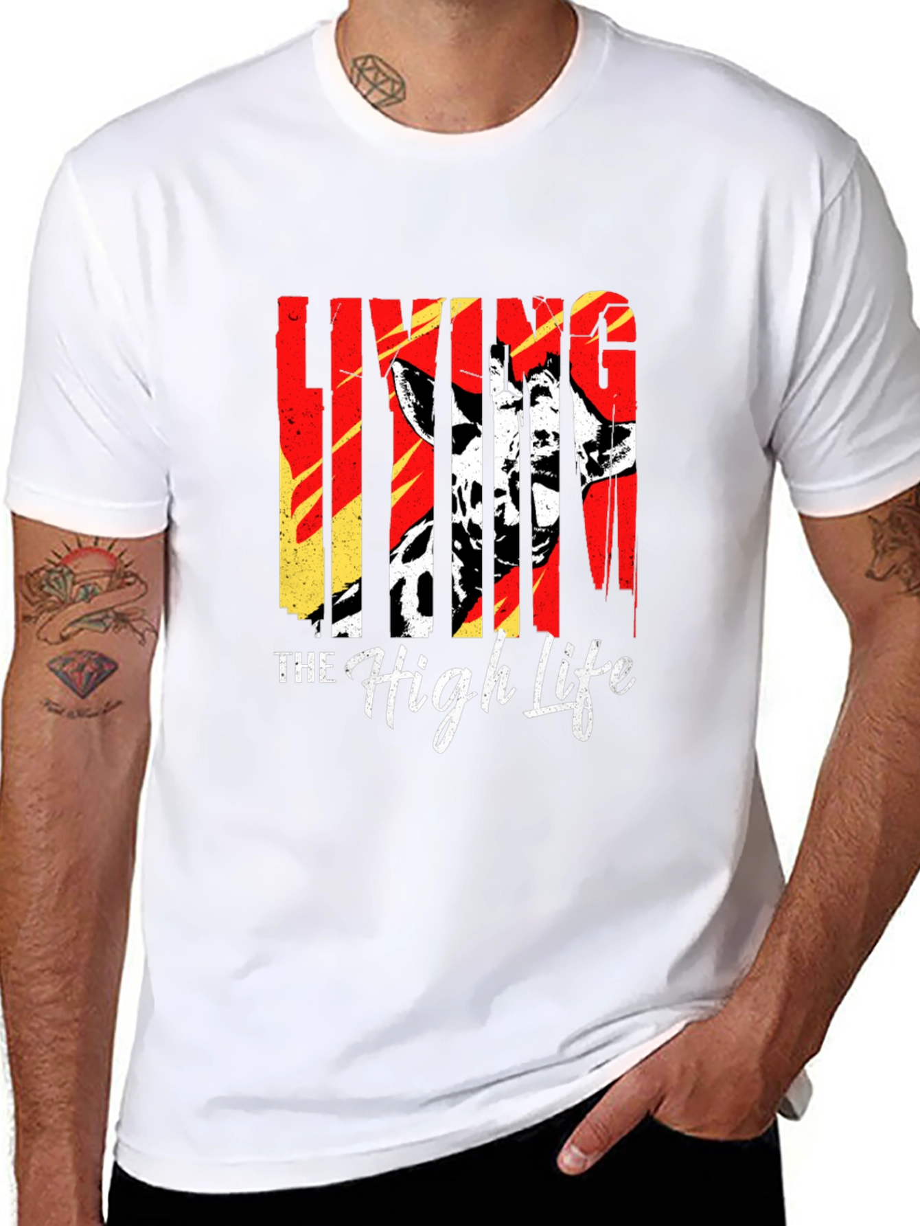 Black Living The High Life Giraffe T-Shirt - Black view 8