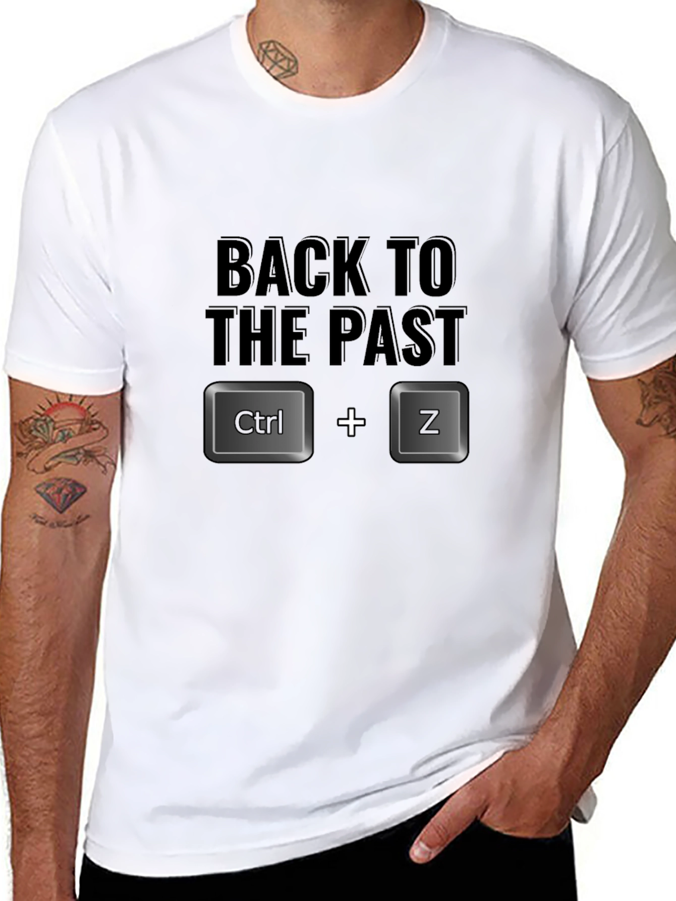 Black Back to the Past Ctrl+Z Black T-Shirt view 8