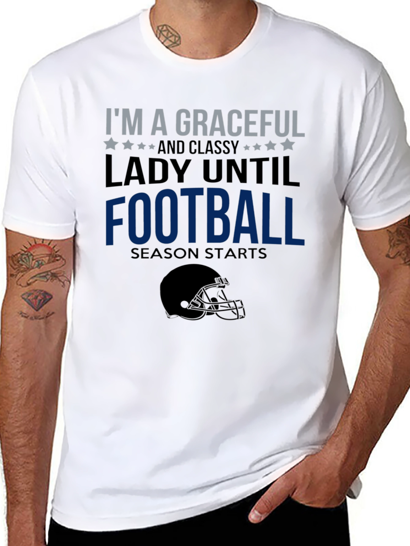 Black Graceful Lady Football Season T-Shirt view 8
