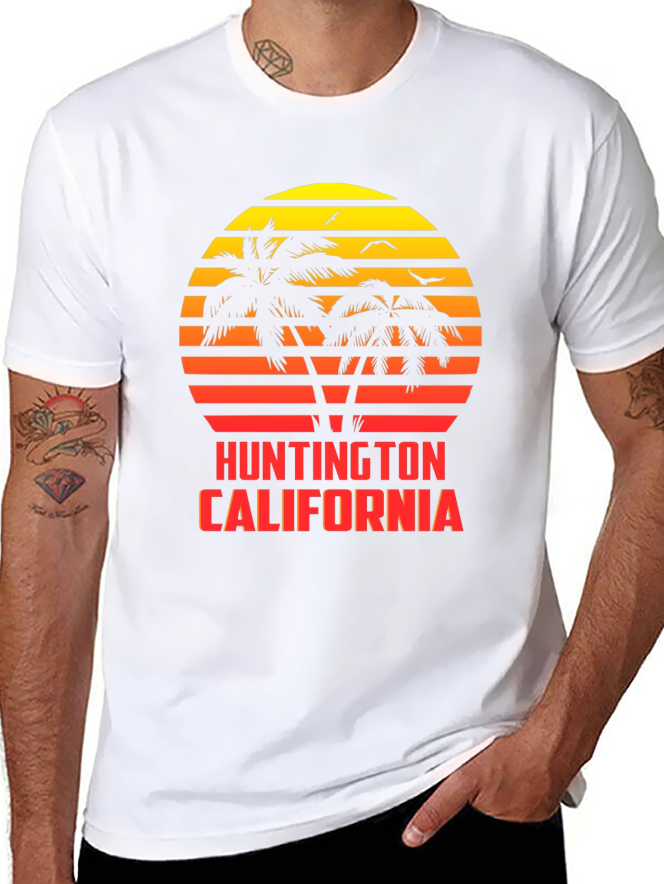 Black Huntington California Sunset Tee view 8