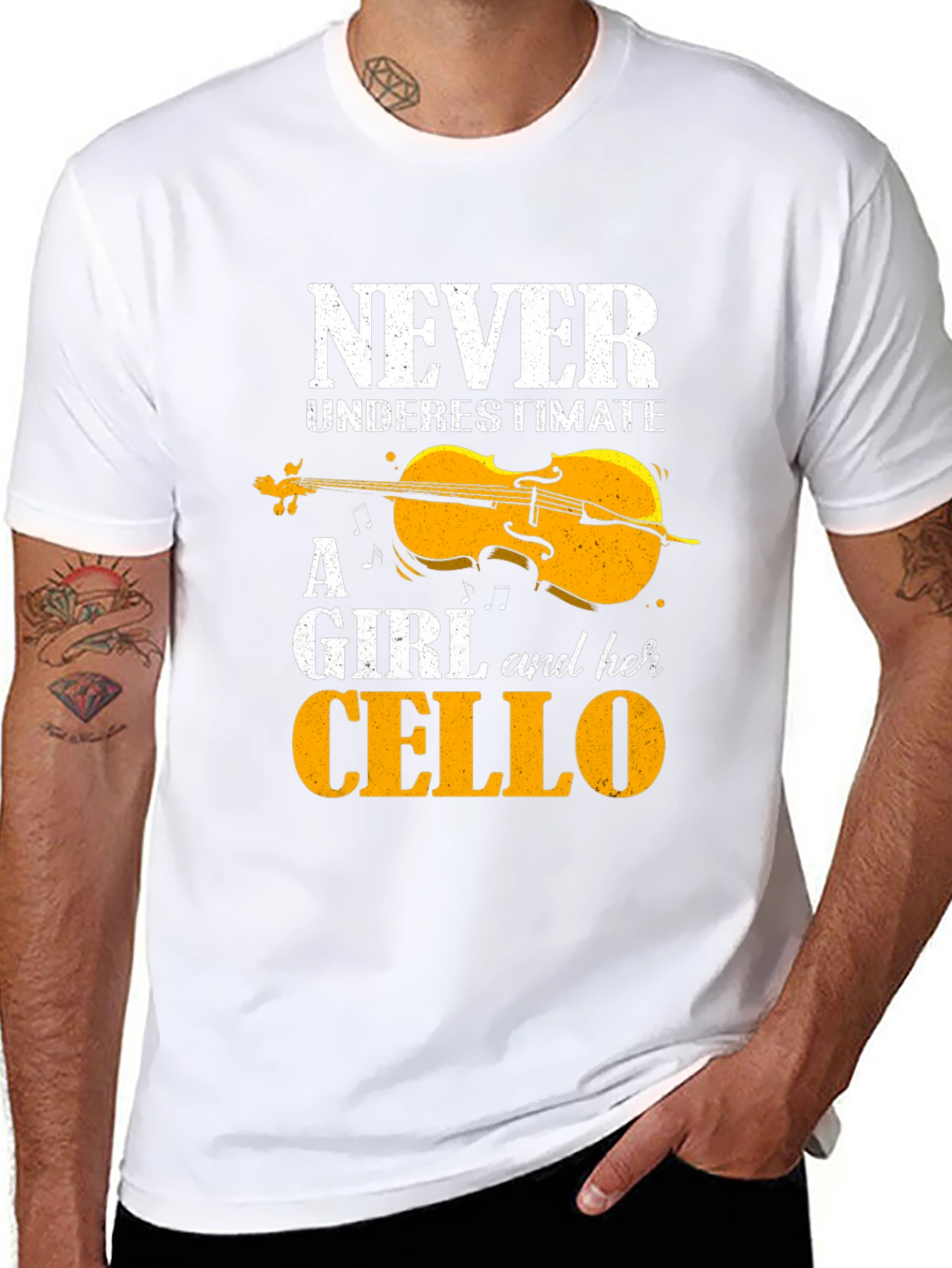 Black Never Underestimate A Girl And Her Cello T-Shirt view 8