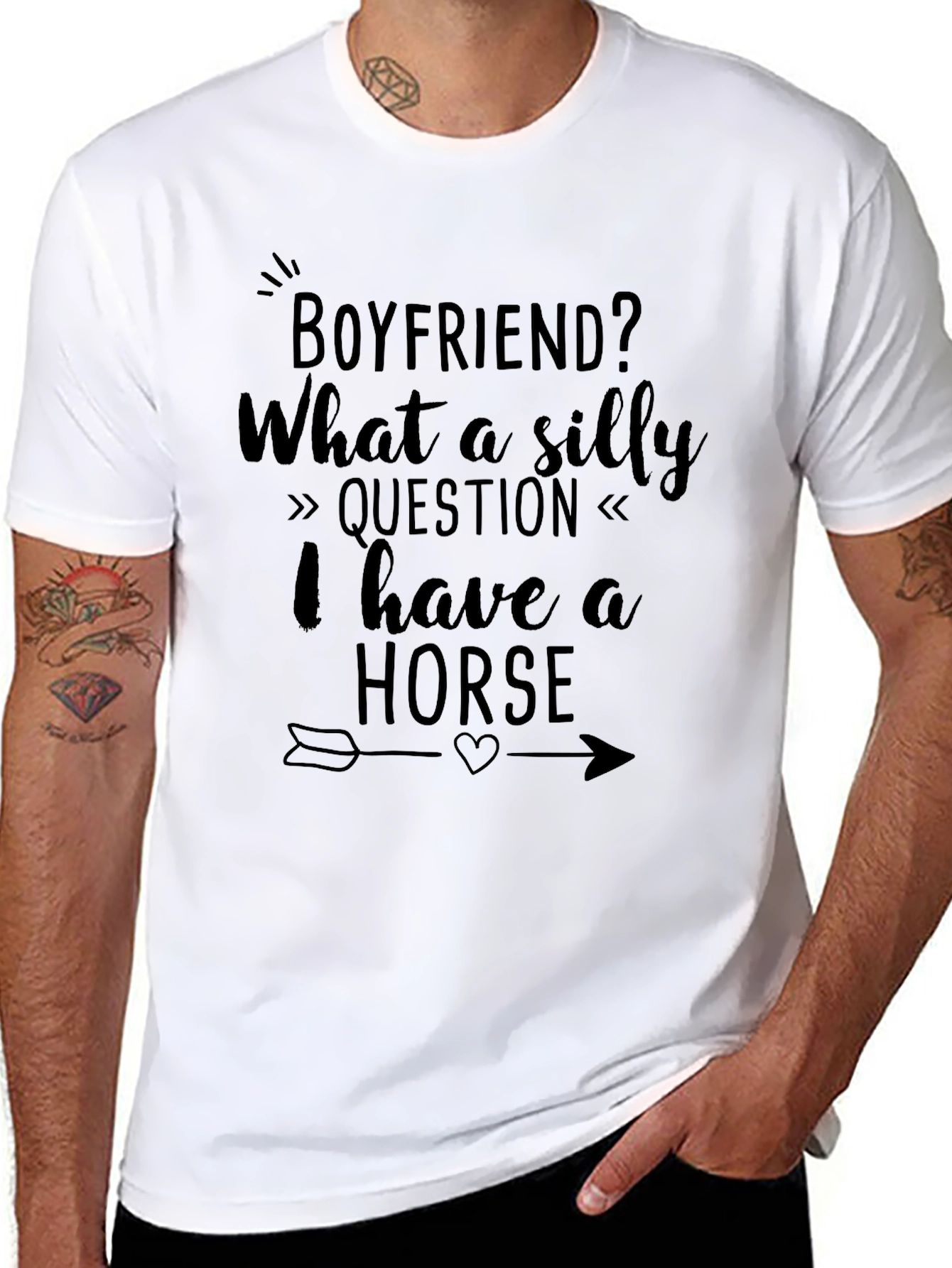 Black Funny Horse Lover T-Shirt view 8