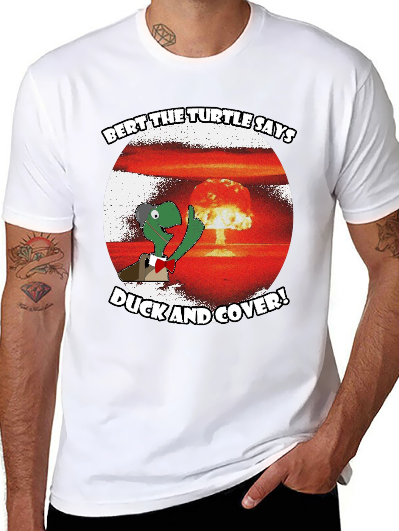 Black Bert the Turtle Duck and Cover Graphic Tee view 8
