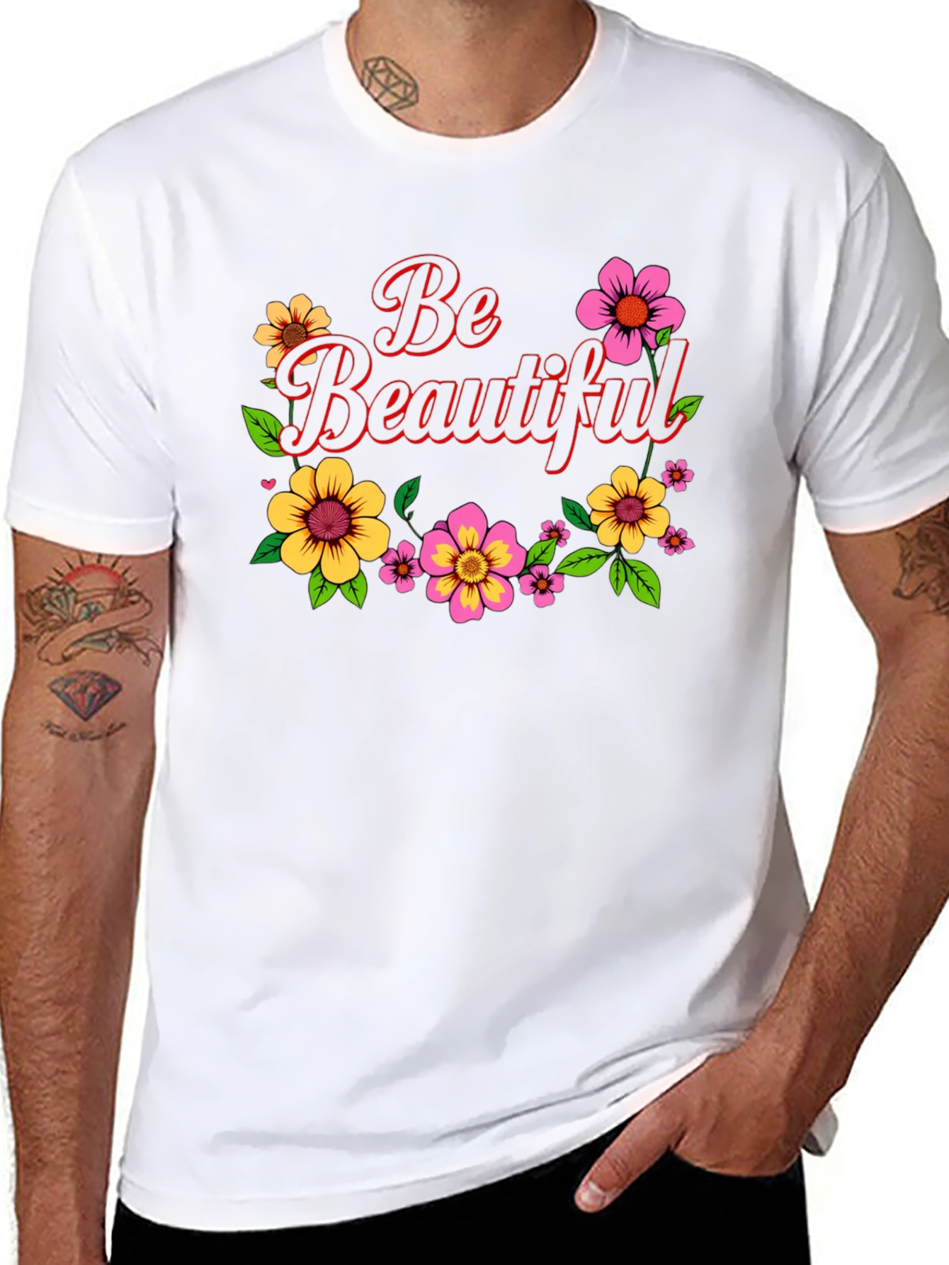 Black Be Beautiful Floral Graphic Black T-Shirt view 8