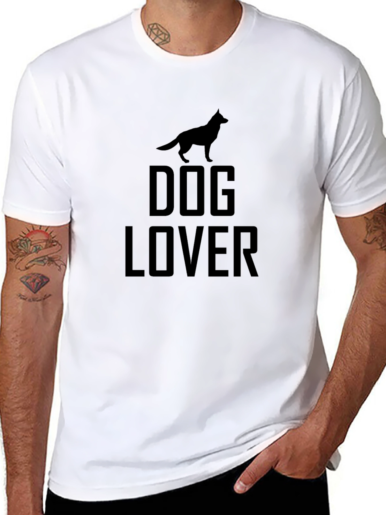 Black Dog Lover T-Shirt - Black Graphic Tee view 8