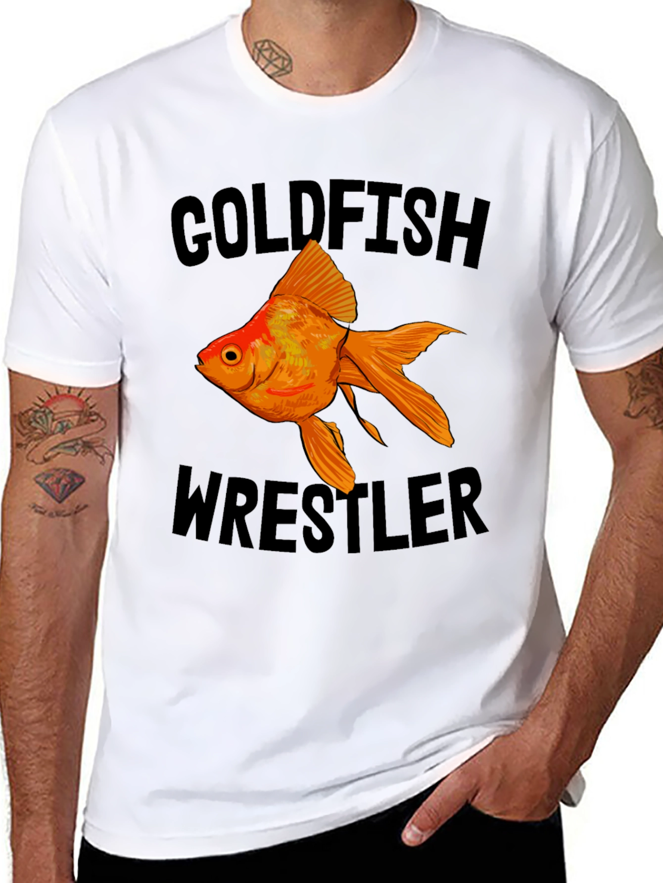 Black Goldfish Wrestler Graphic Tee view 8