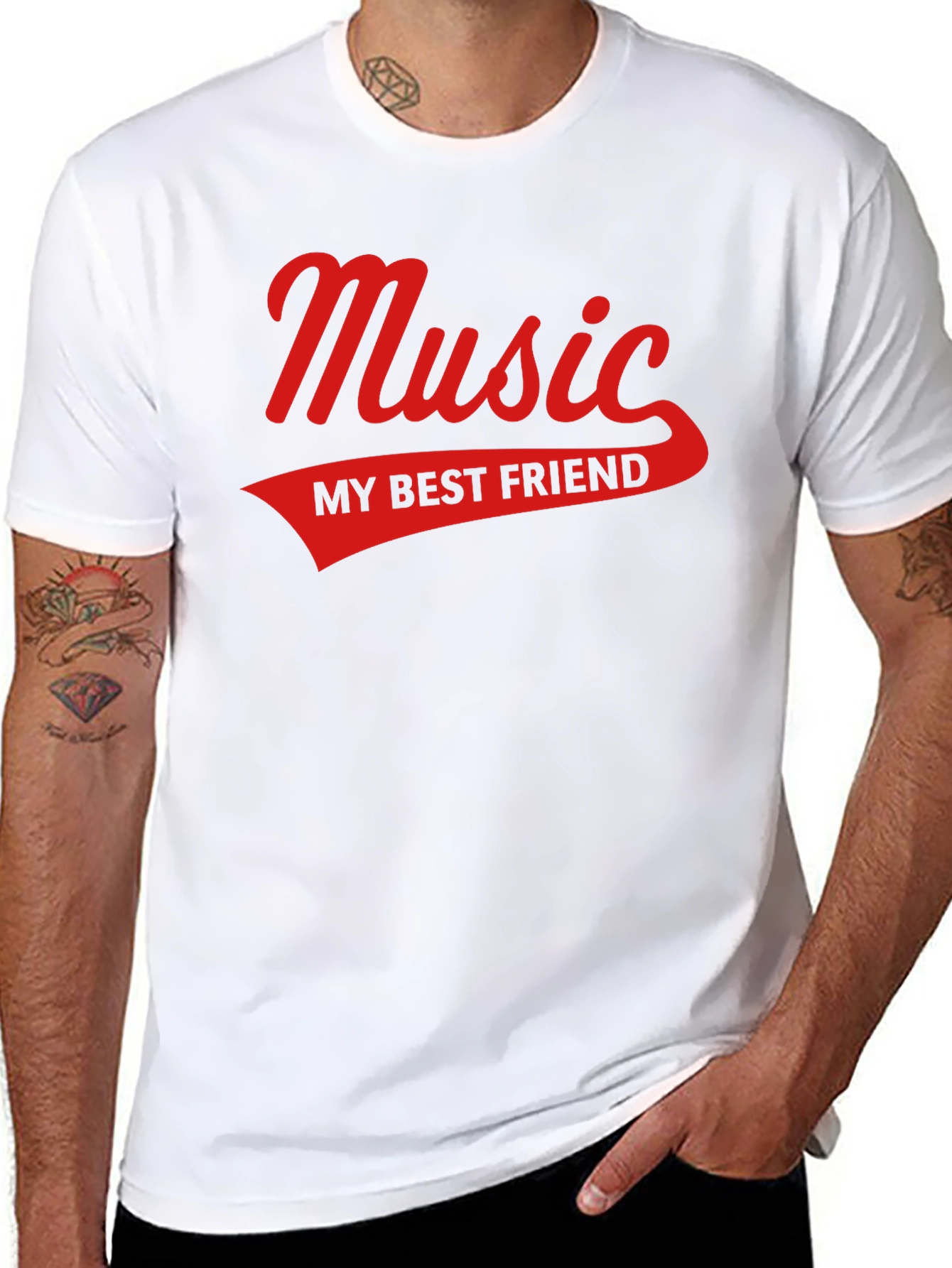 Black Music My Best Friend Black T-Shirt view 8