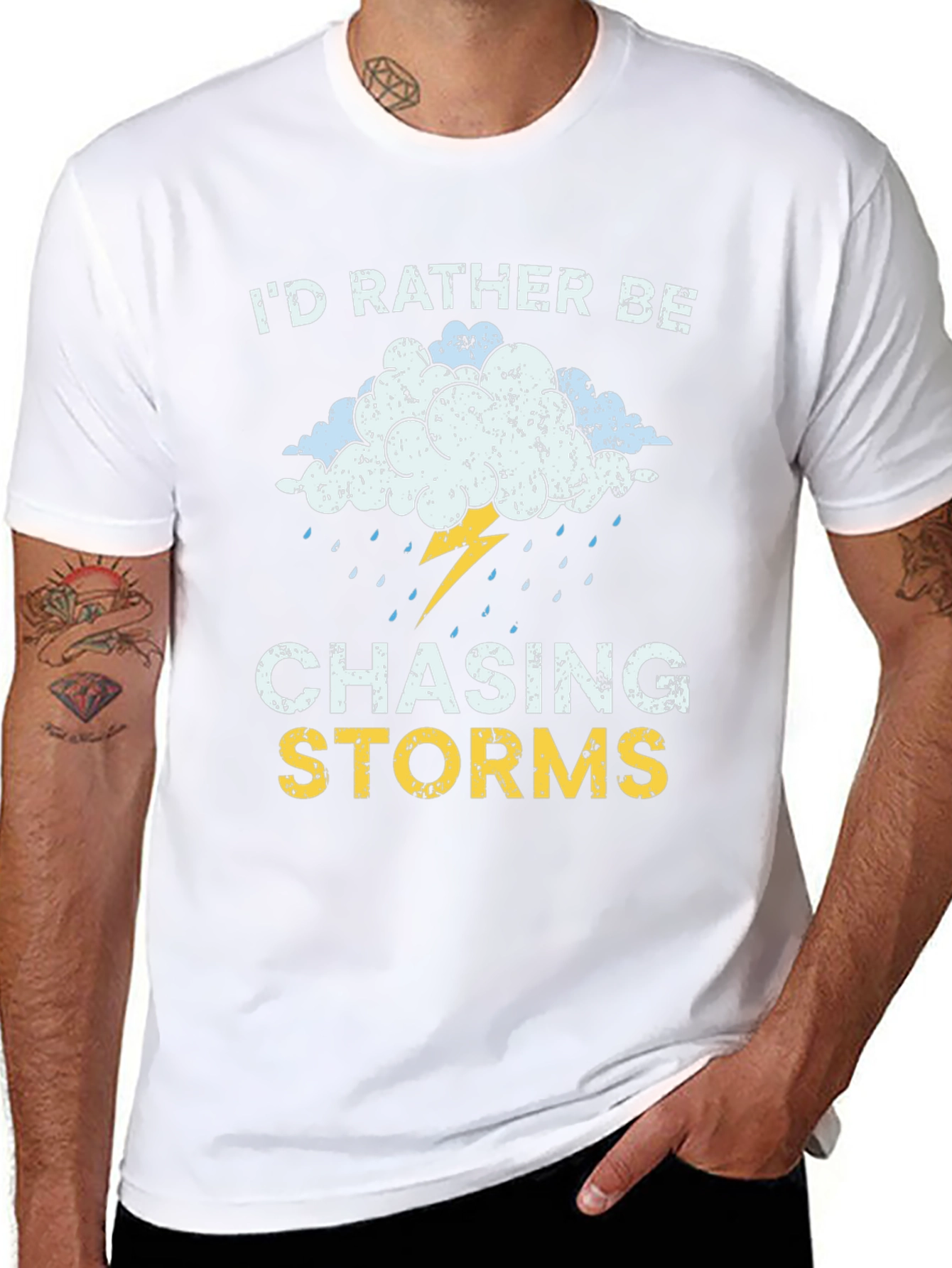 Black Chasing Storms Graphic T-Shirt view 8