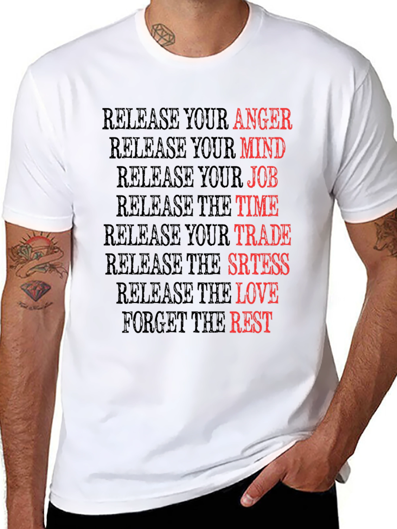 Black Release Your Anger Graphic T-Shirt view 8