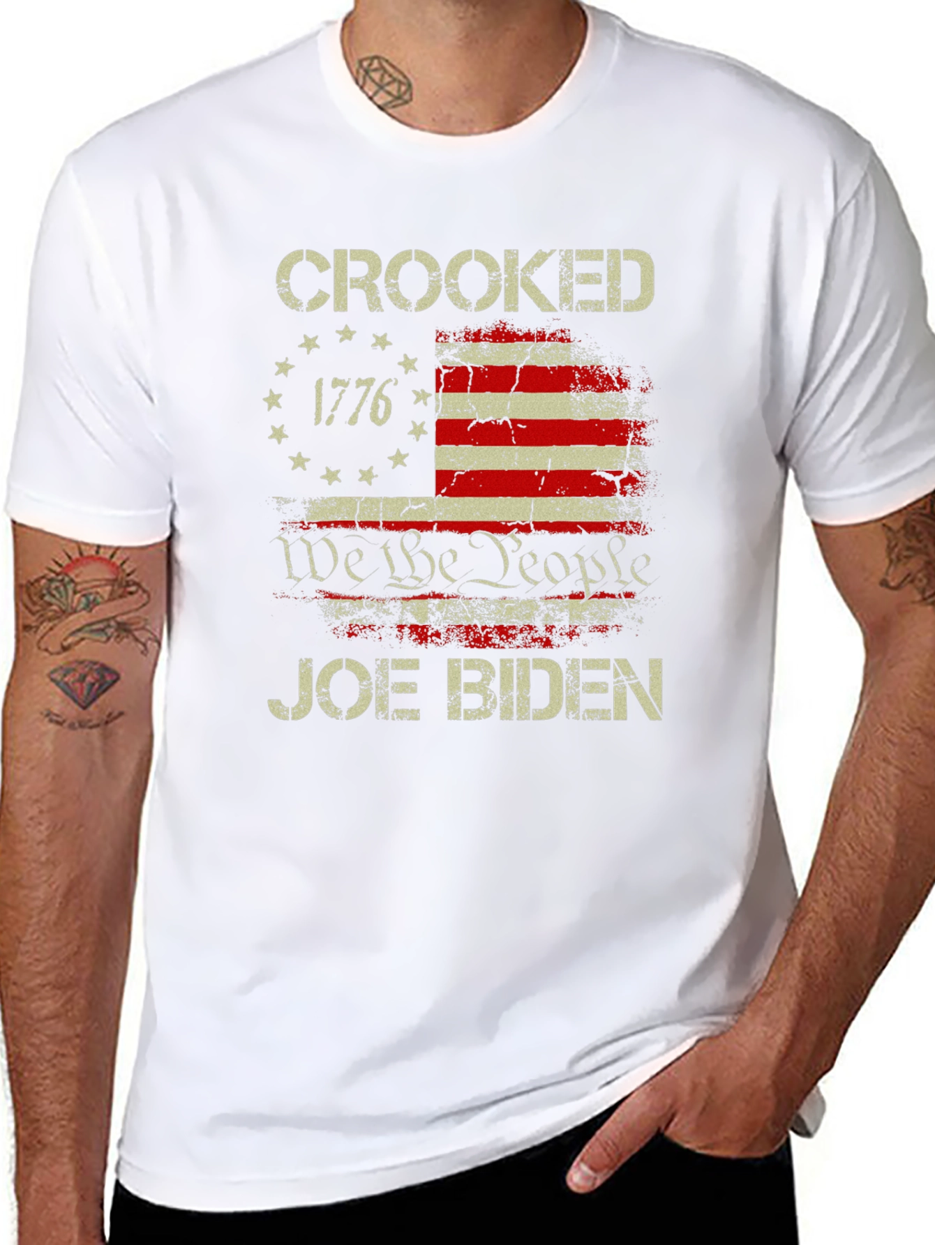Black Crooked Joe Biden Graphic T-Shirt view 8