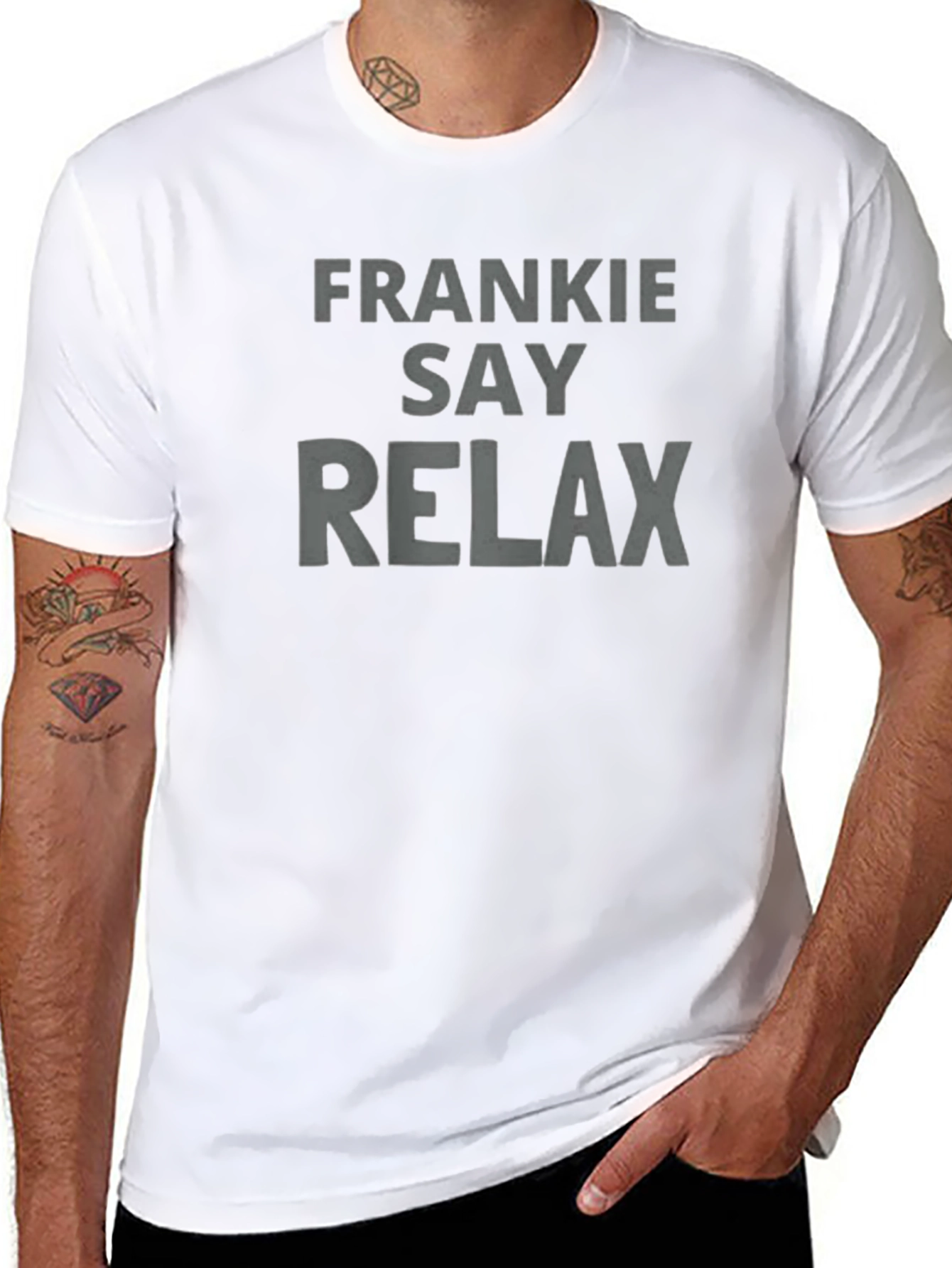 Black Frankie Say Relax Graphic Tee - Retro Style view 8