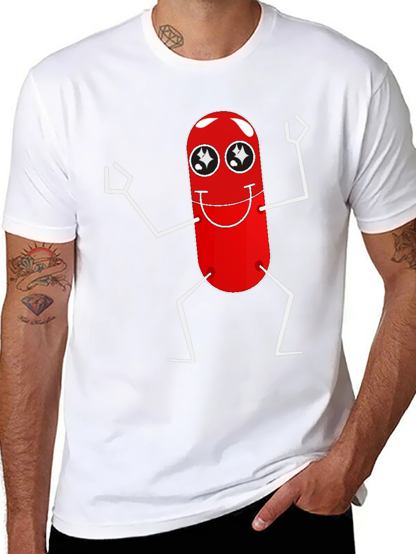 Black Cartoon Pill T-Shirt view 8