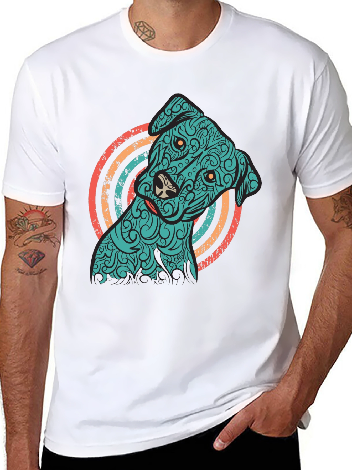 Black Dog Graphic Tee - Men's Short Sleeve Crew Neck Shirt view 8