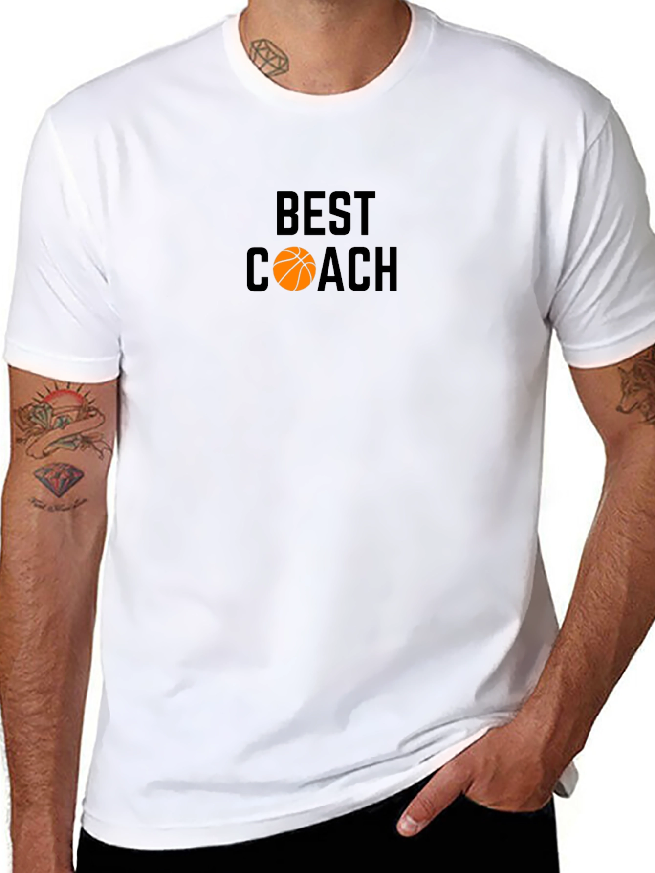 Black Best Coach Basketball Graphic Tee view 8