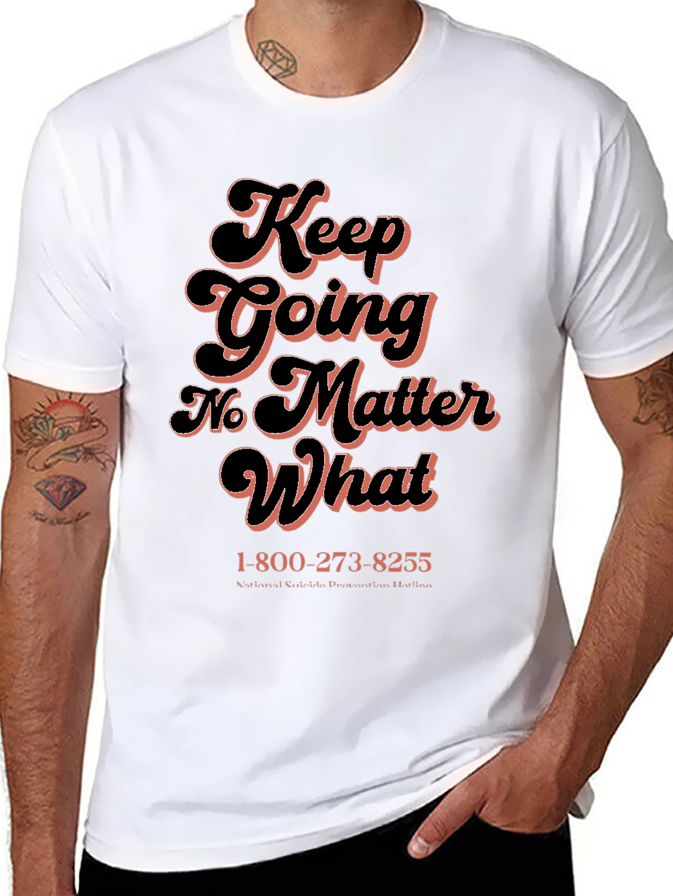Black Keep Going Graphic T-Shirt view 8
