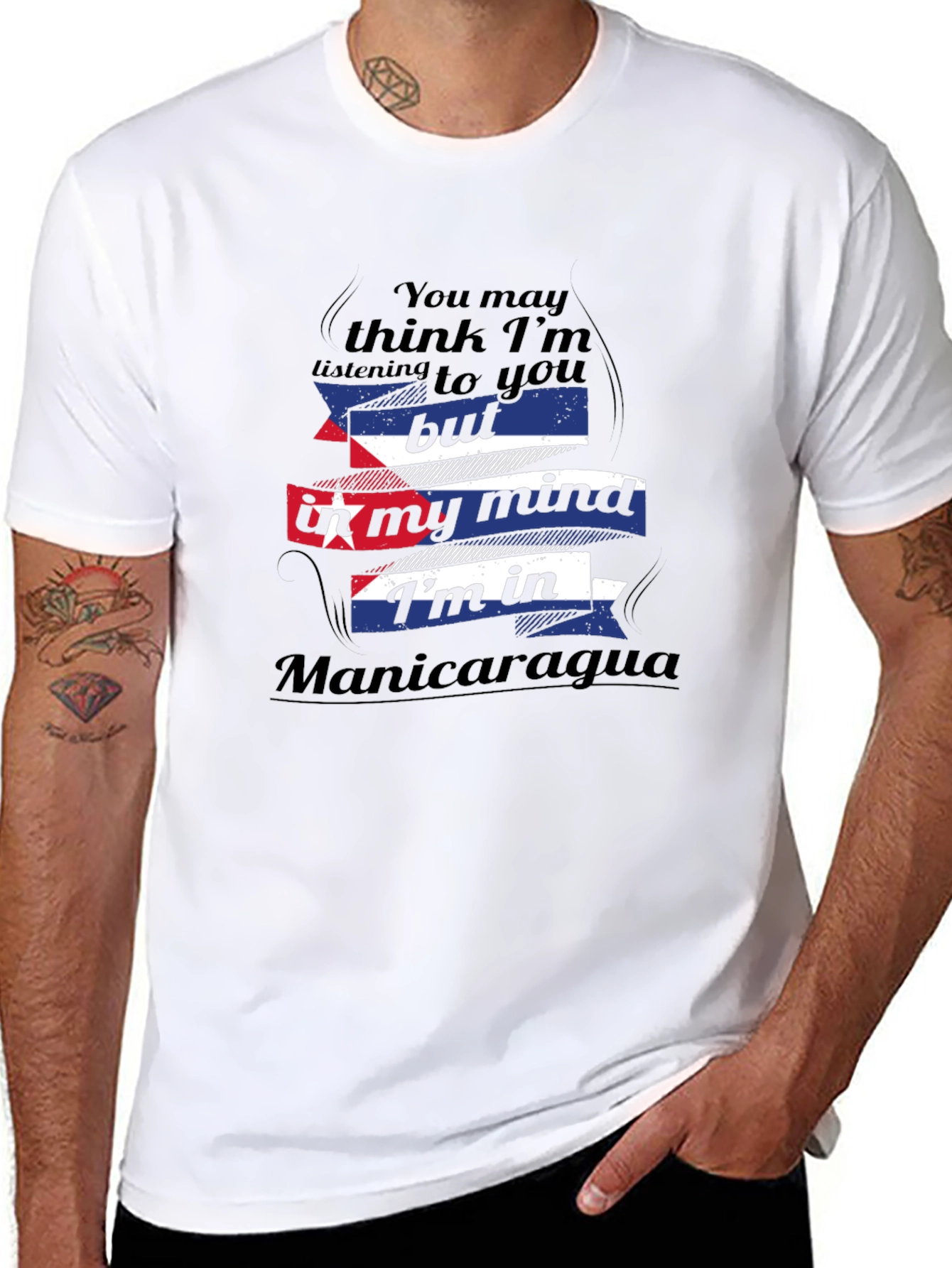 Black Manicaragua Mind T-Shirt - Funny Travel Tee view 8