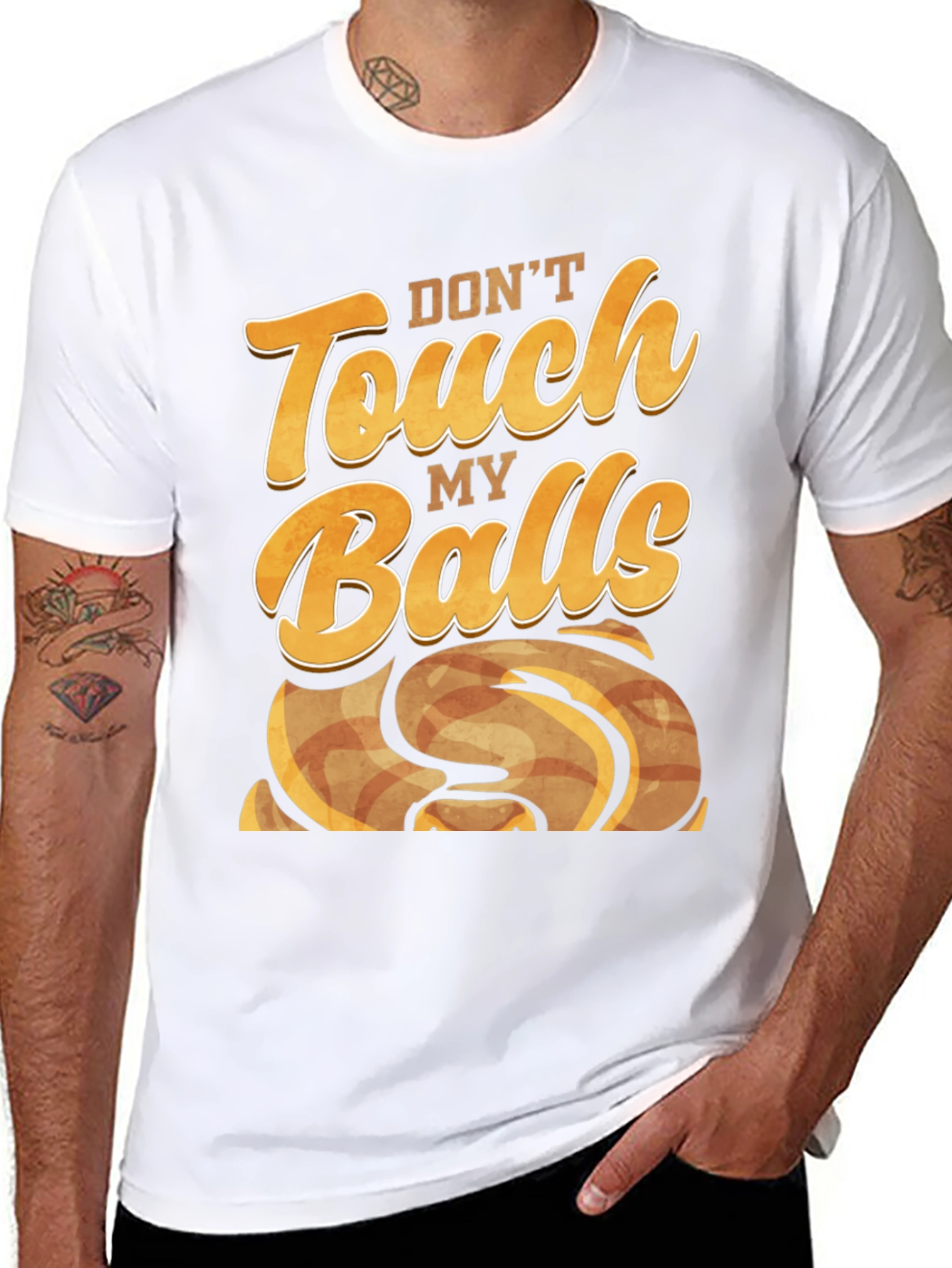 Black Don't Touch My Balls - Novelty Graphic T-Shirt view 8