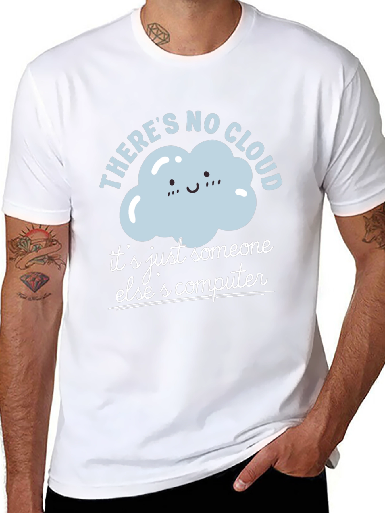 Black Funny Cloud Computing T-Shirt view 8