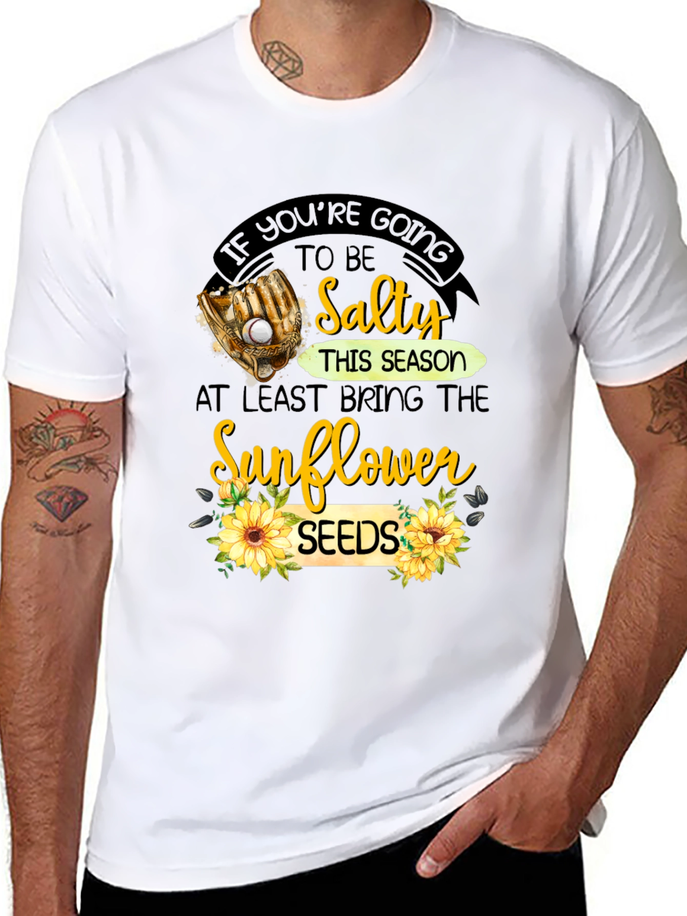 Black Salty Sunflower Seeds Graphic T-Shirt view 8