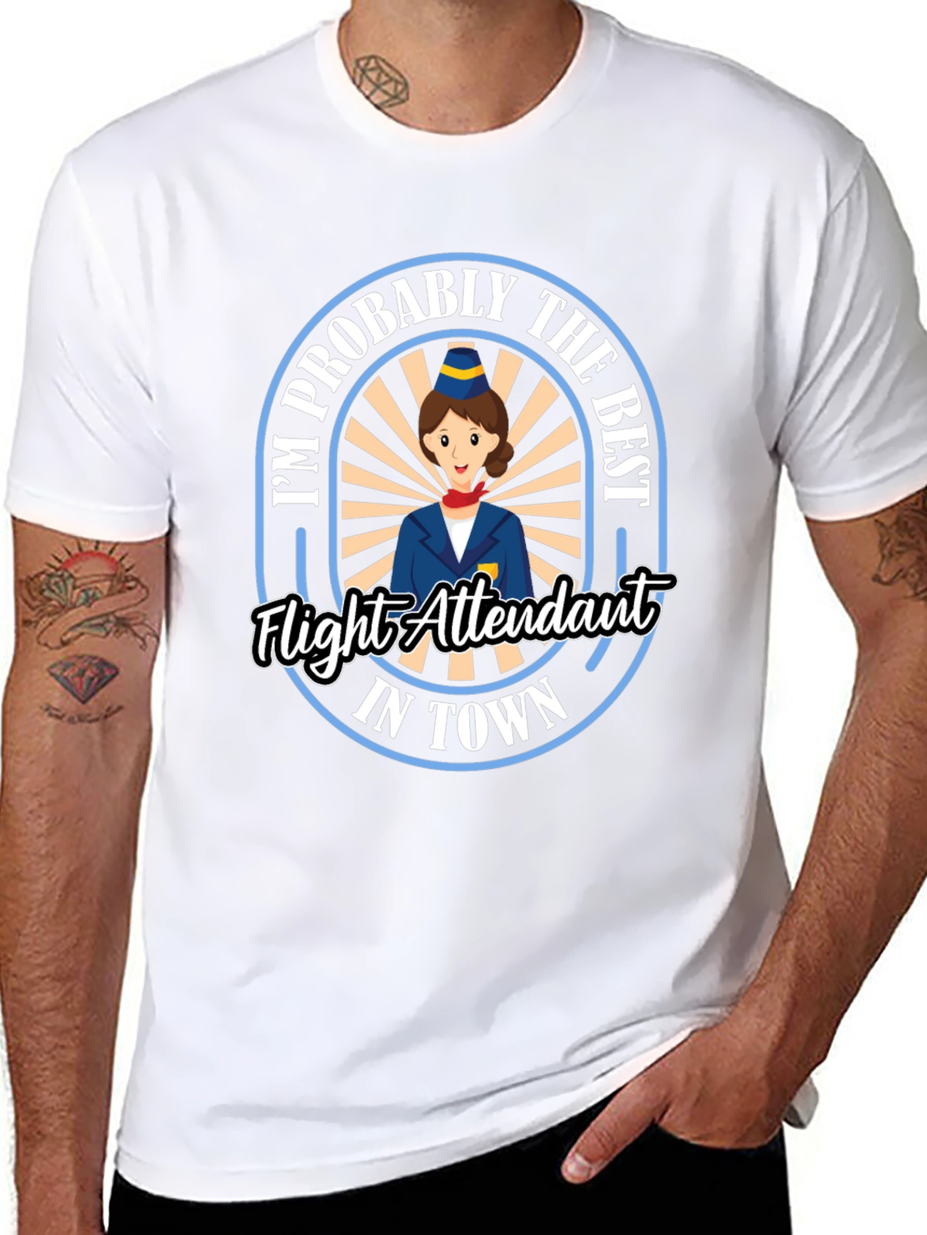 Black Best Flight Attendant T-Shirt view 8