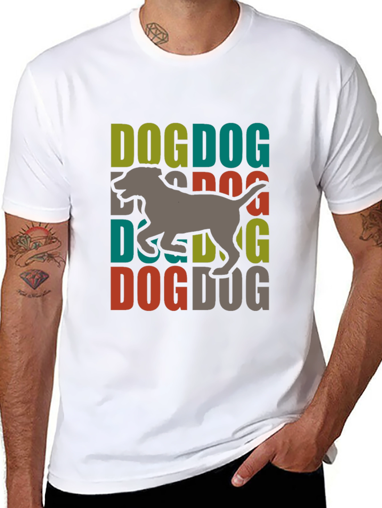 Black Dog Graphic Print Tee - Trendy Dog Lover T-Shirt view 8