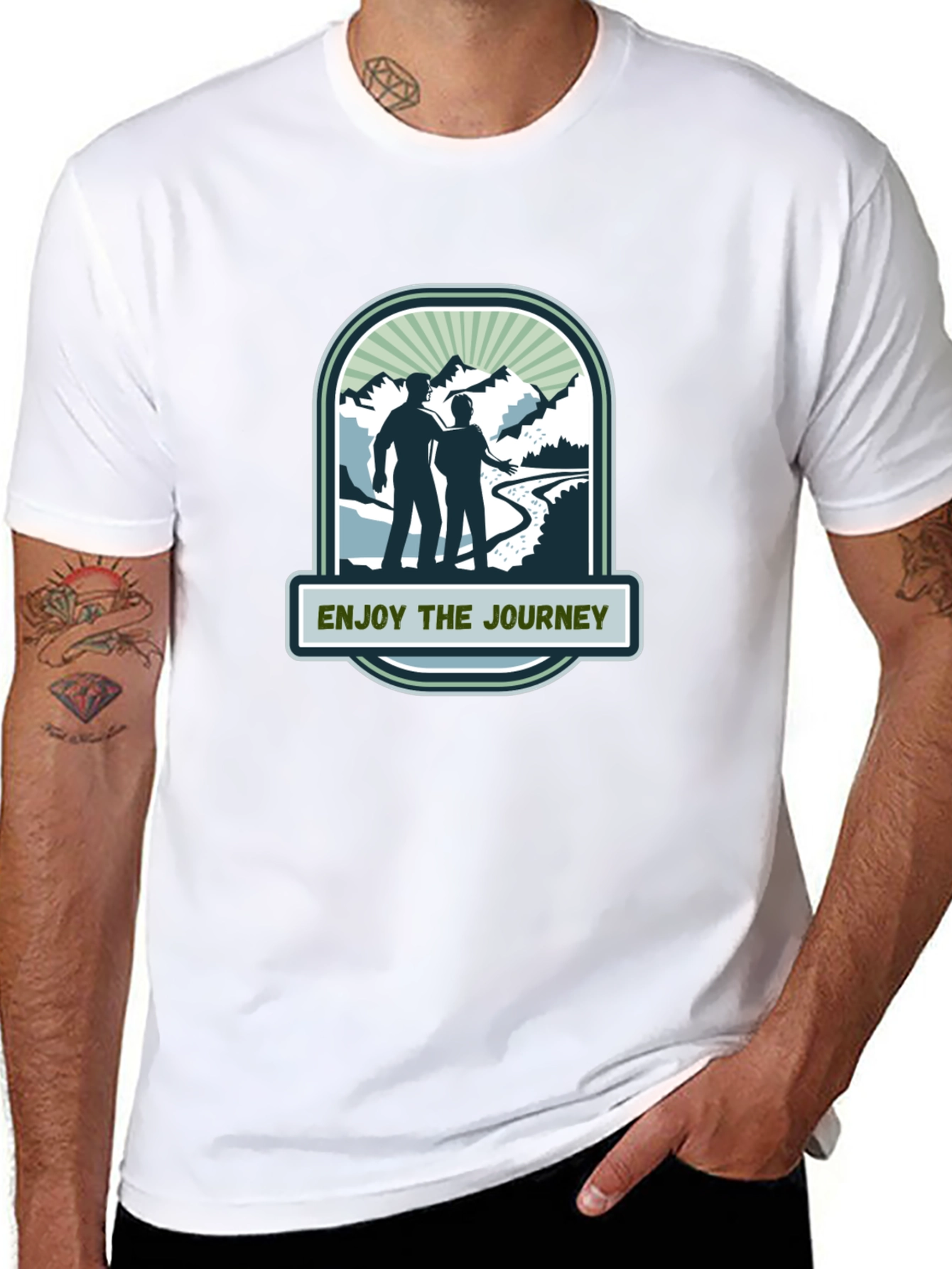 Black Enjoy the Journey Black Graphic Tee view 8