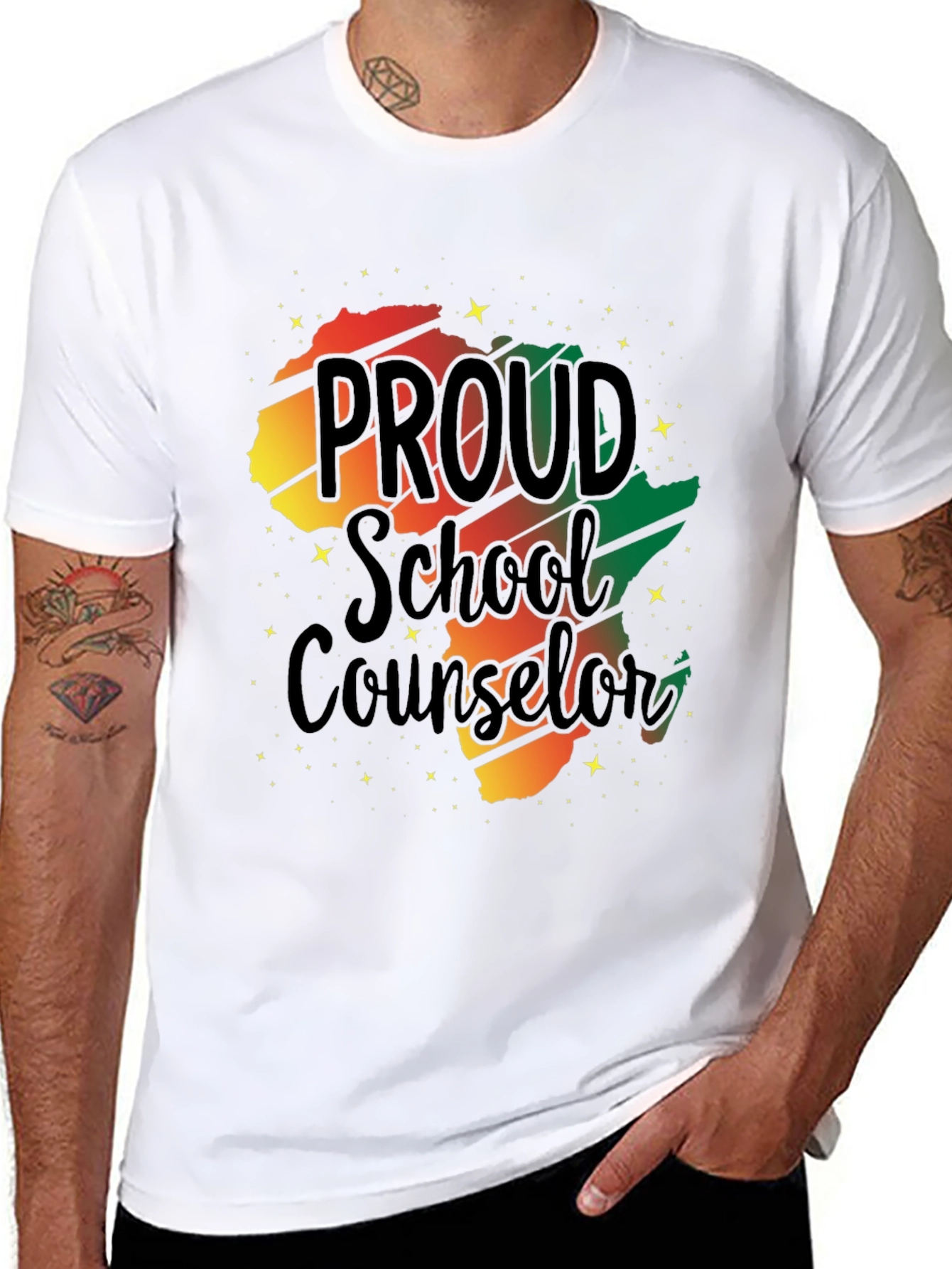 Proud School Counselor Black Pride T-Shirt - 8