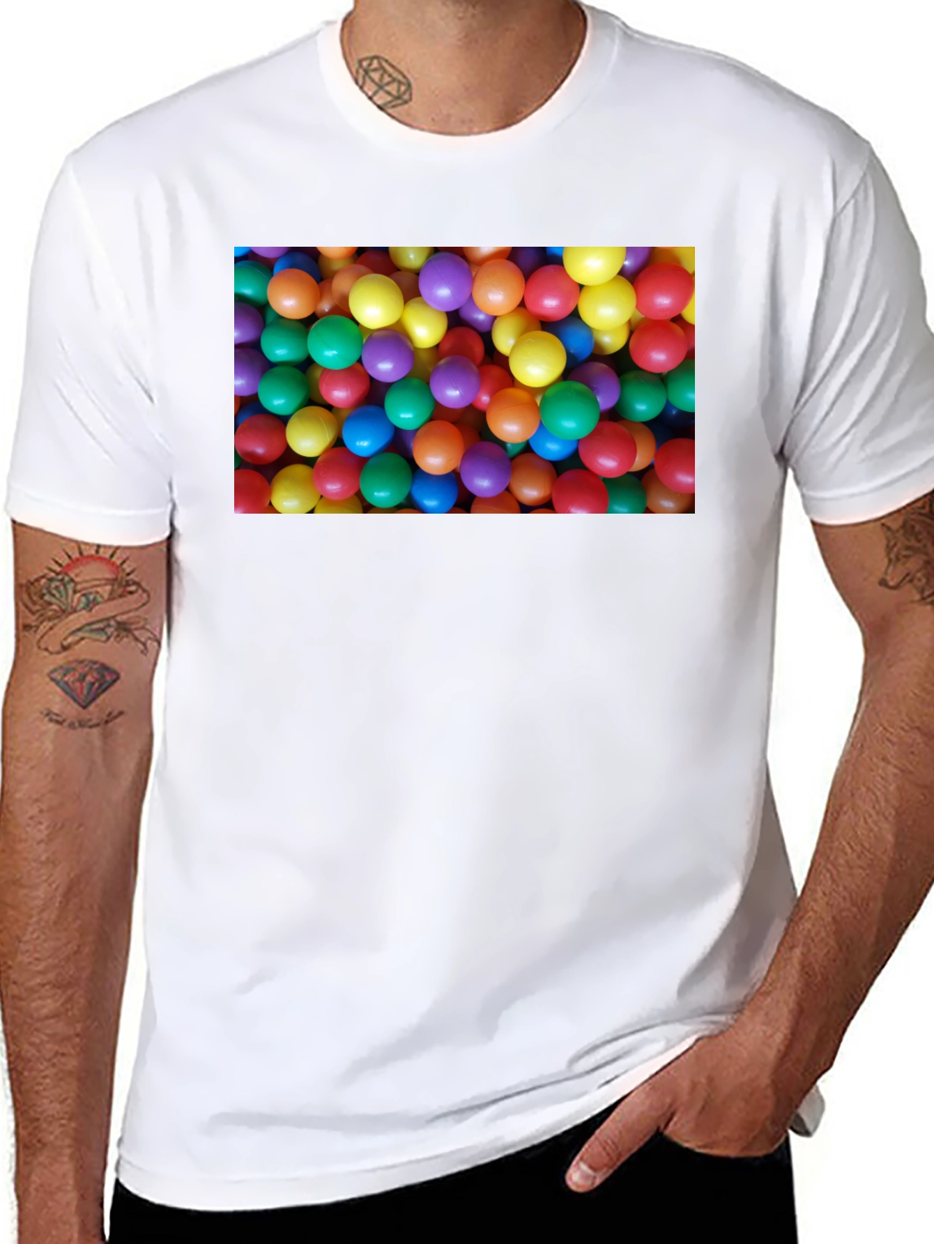 Black Fun Ball Pit T-Shirt - Novelty Graphic Tee view 8