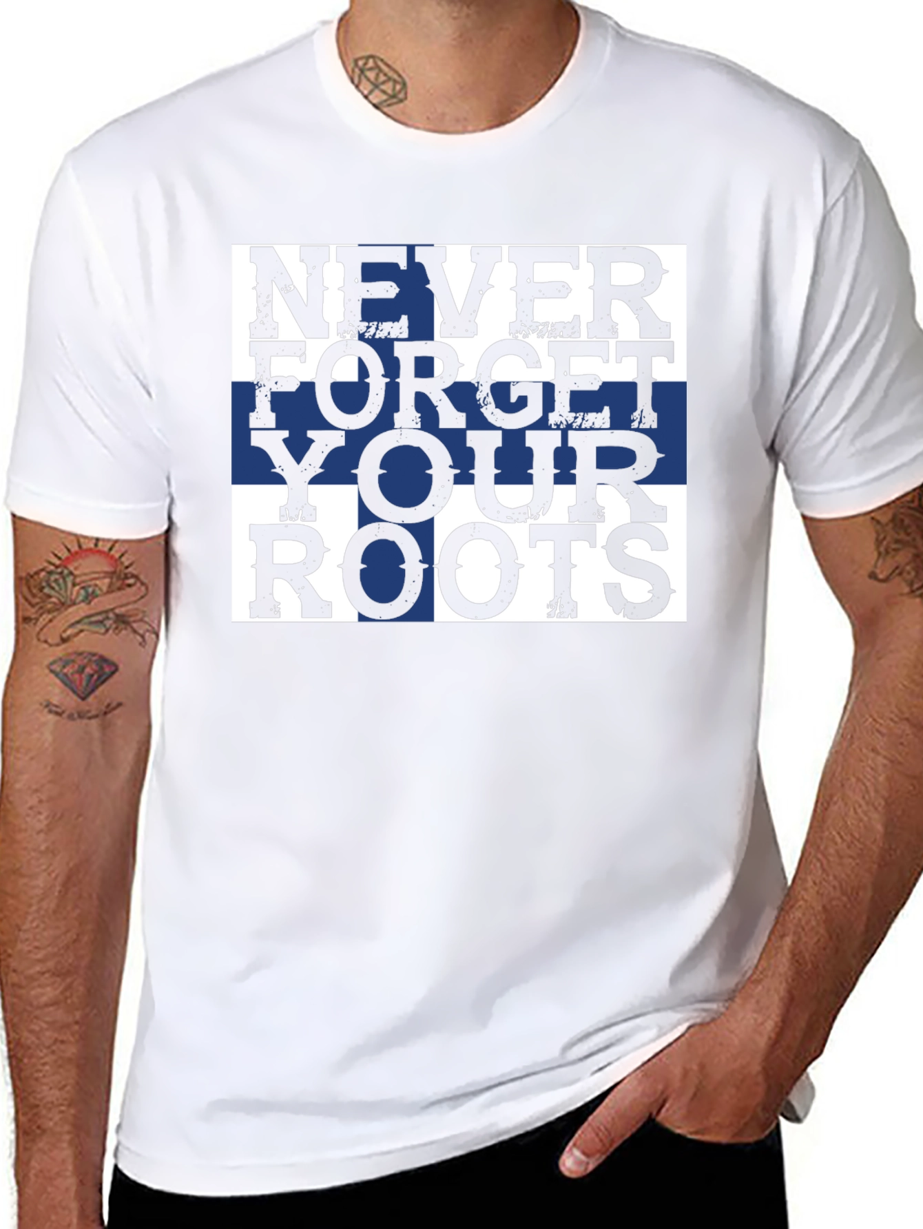 Never Forget Your Roots T-Shirt - Finland Flag Design - 8