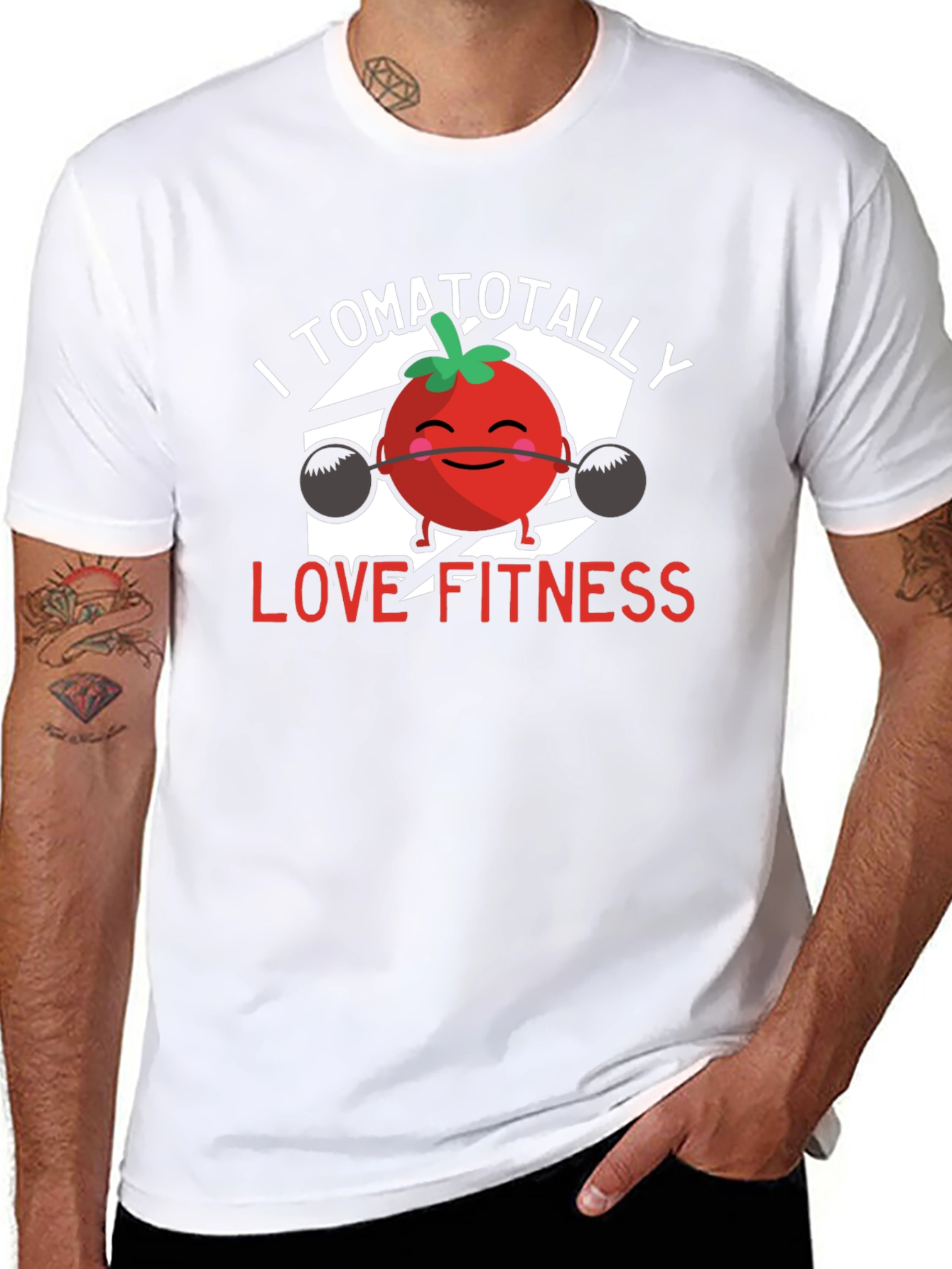 Black I Tomatotally Love Fitness T-Shirt - Black view 8