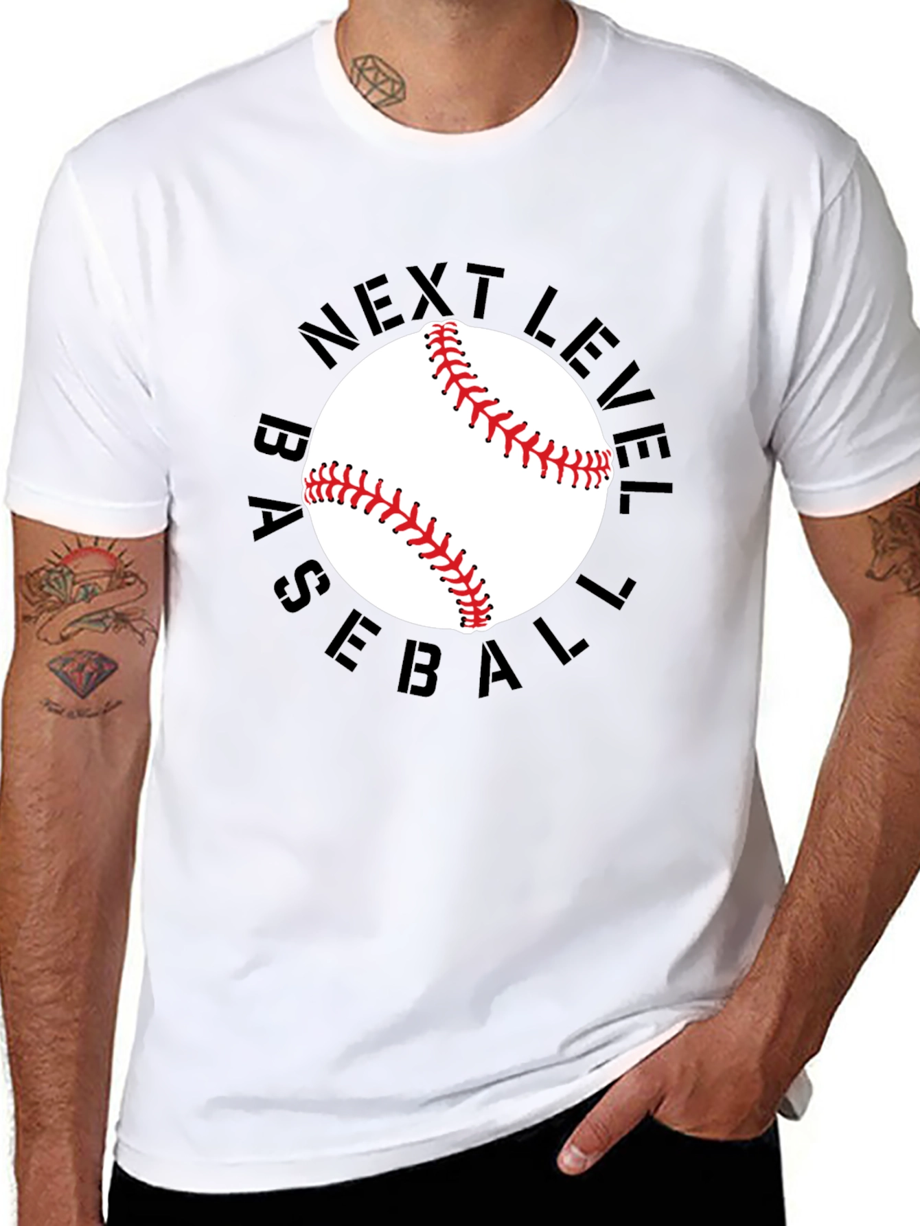Black Next Level Baseball Graphic Tee view 8