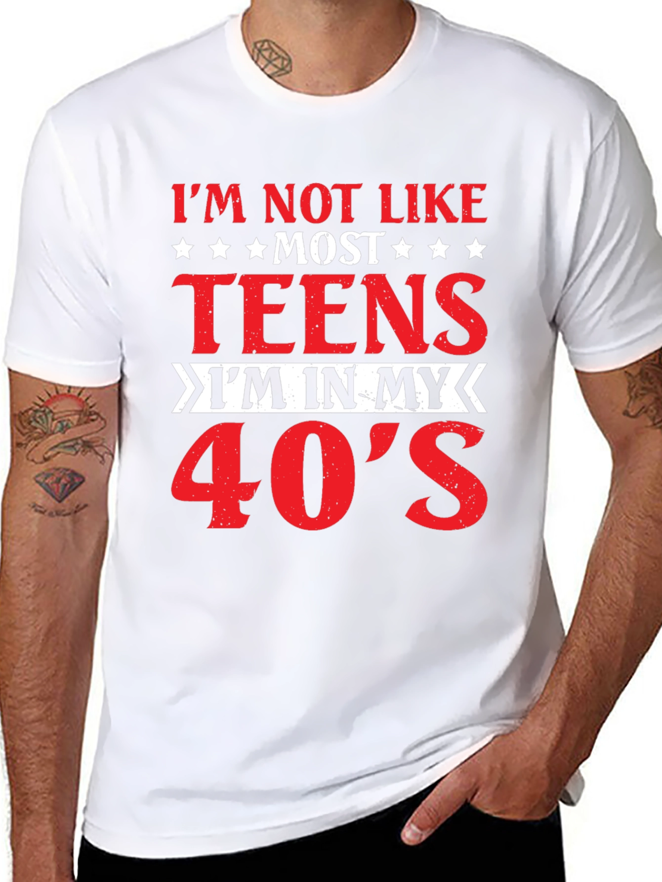 Black I'm Not Like Most Teens T-Shirt 40s view 8