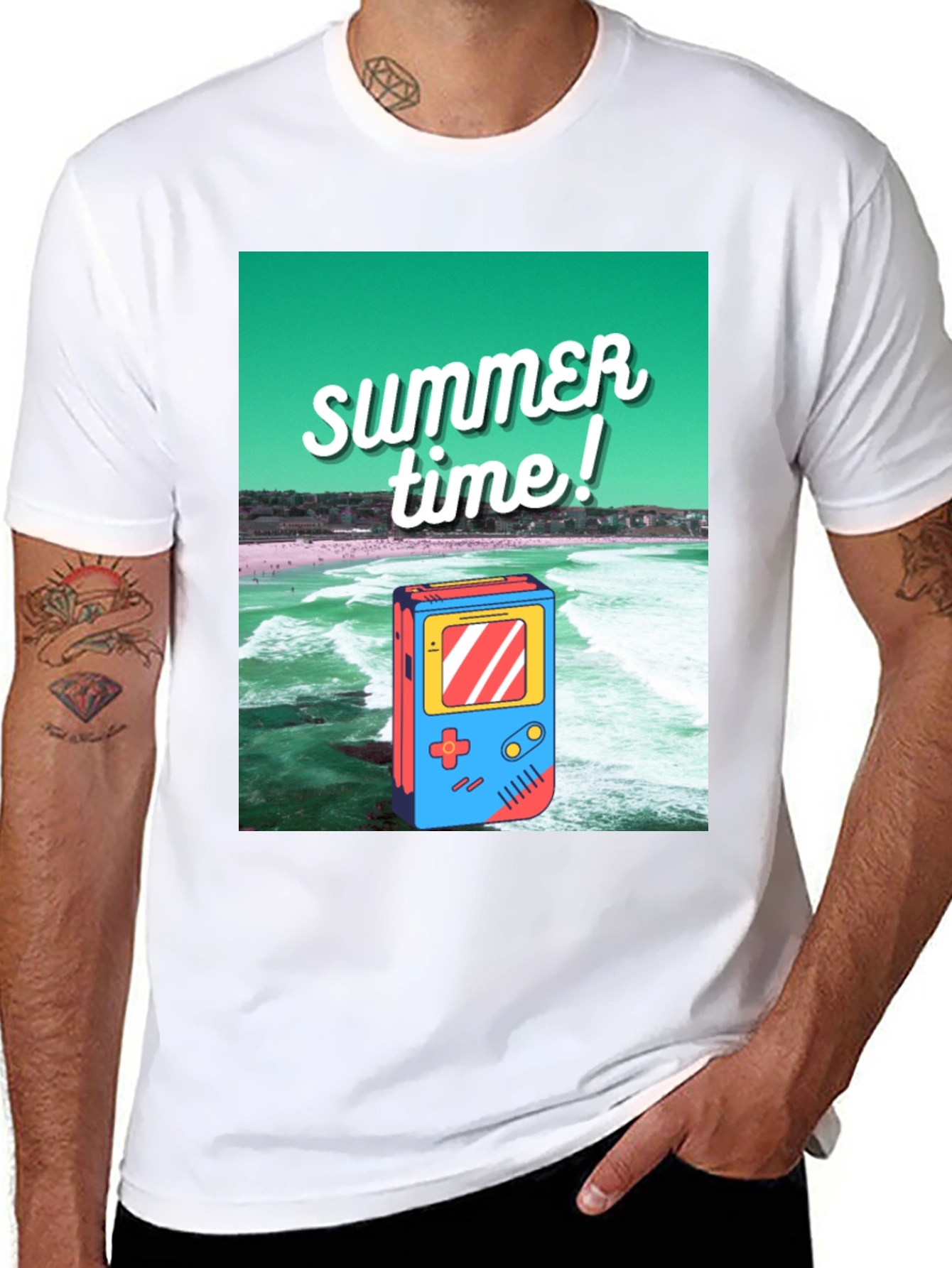 Black Retro Summer Time Graphic Tee view 8