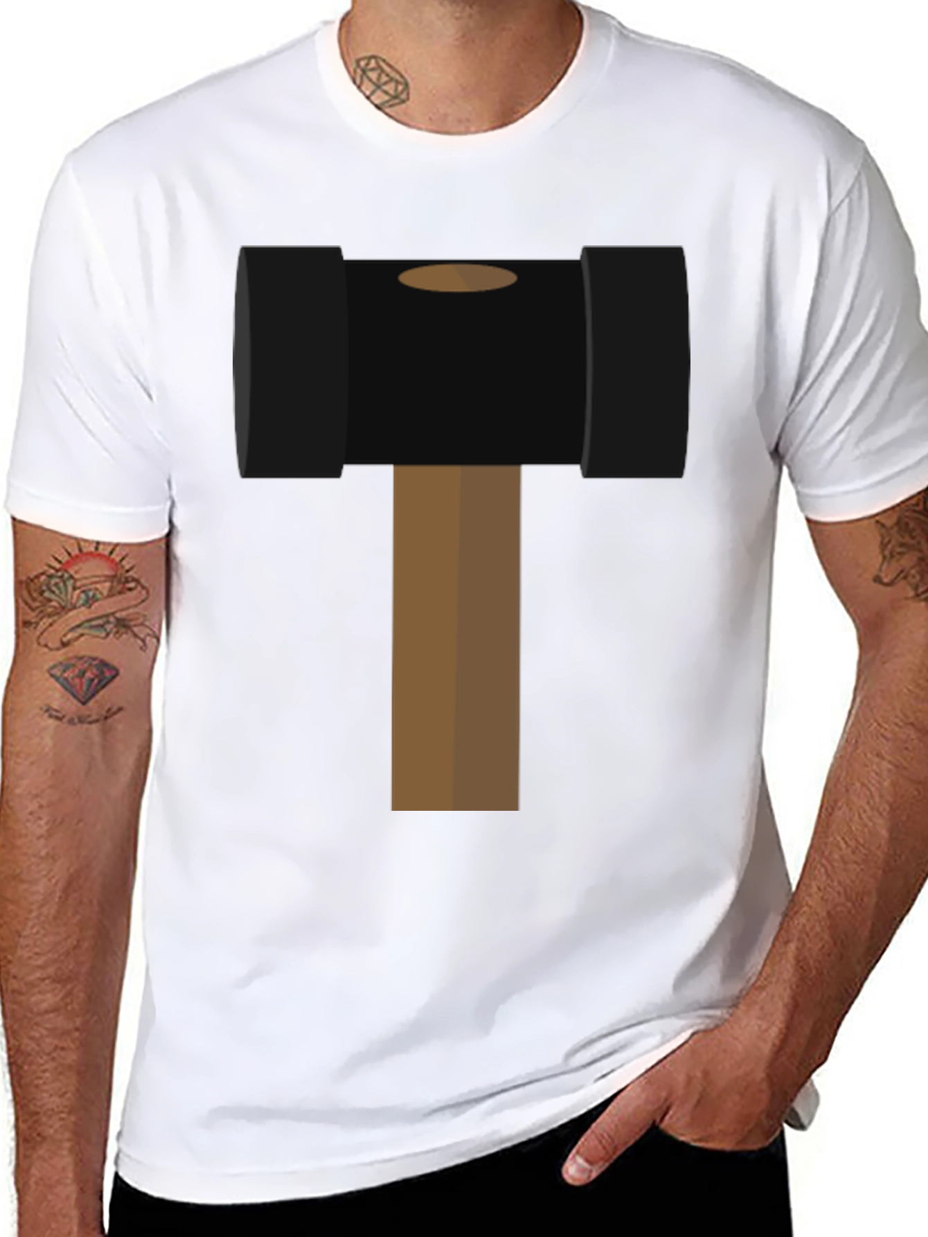 Black Hammer Time Graphic Tee - Novelty Black T-Shirt view 8