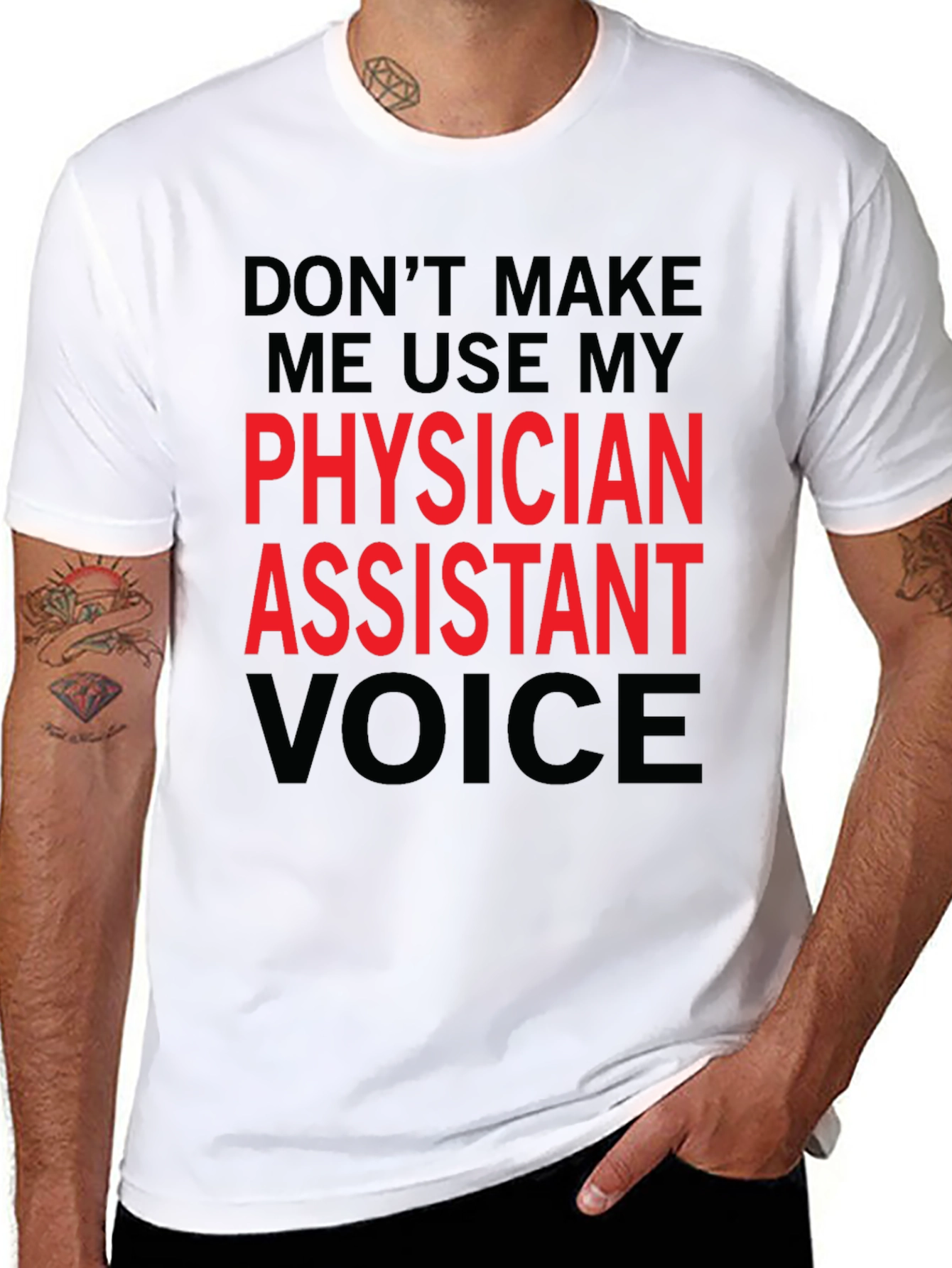 Black Physician Assistant Voice Funny T-Shirt view 8