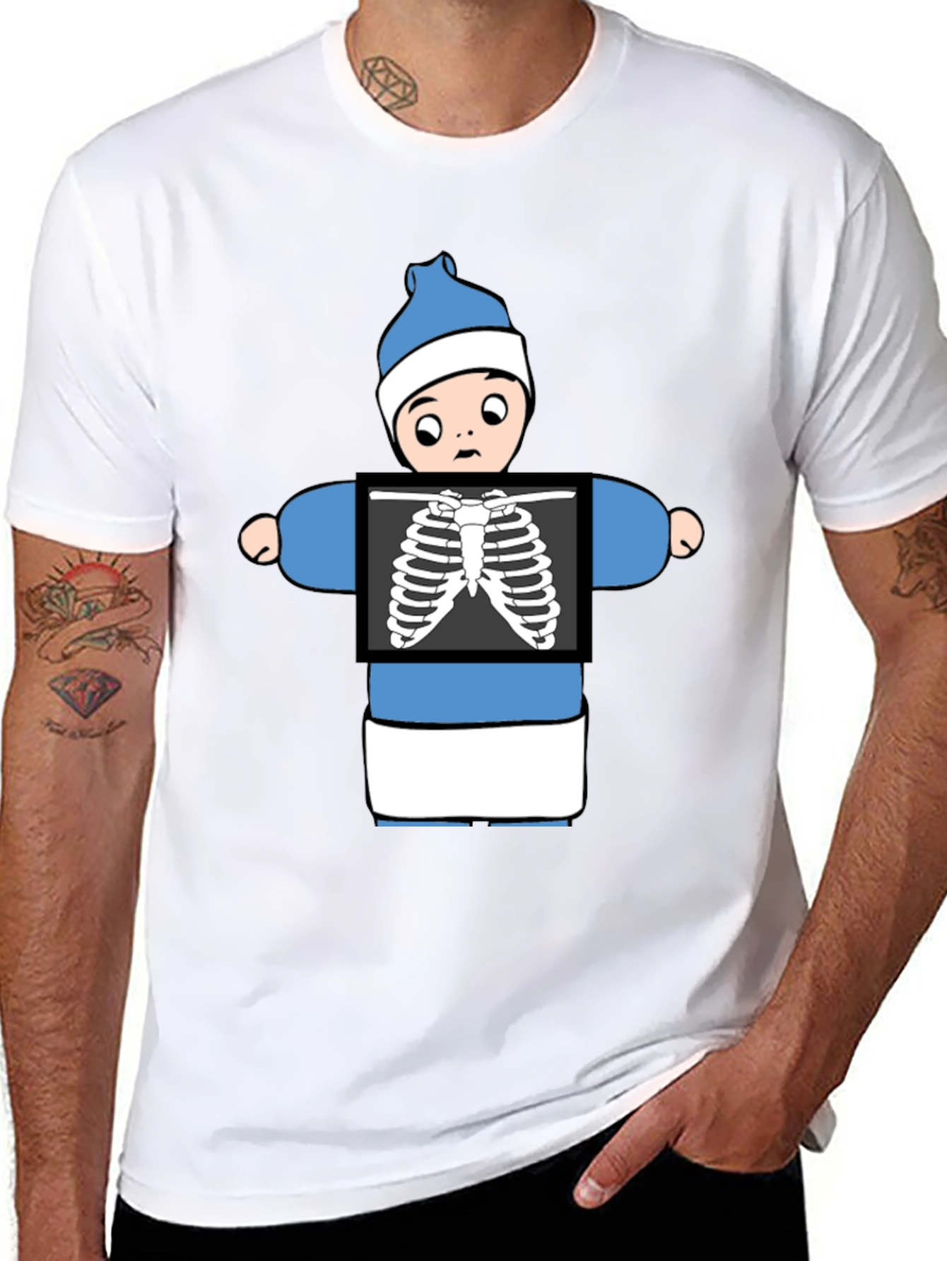 Black Funny X-Ray Baby T-Shirt view 8
