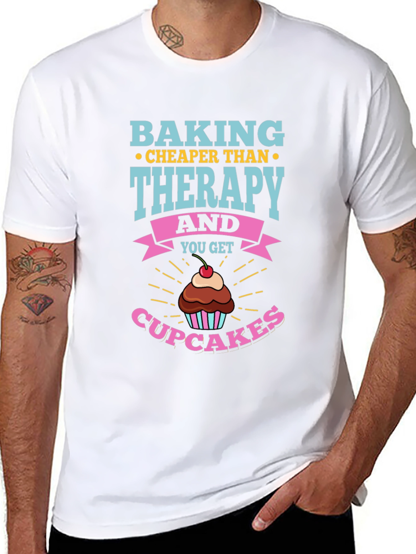 Black Baking Cheaper Than Therapy T-Shirt view 8