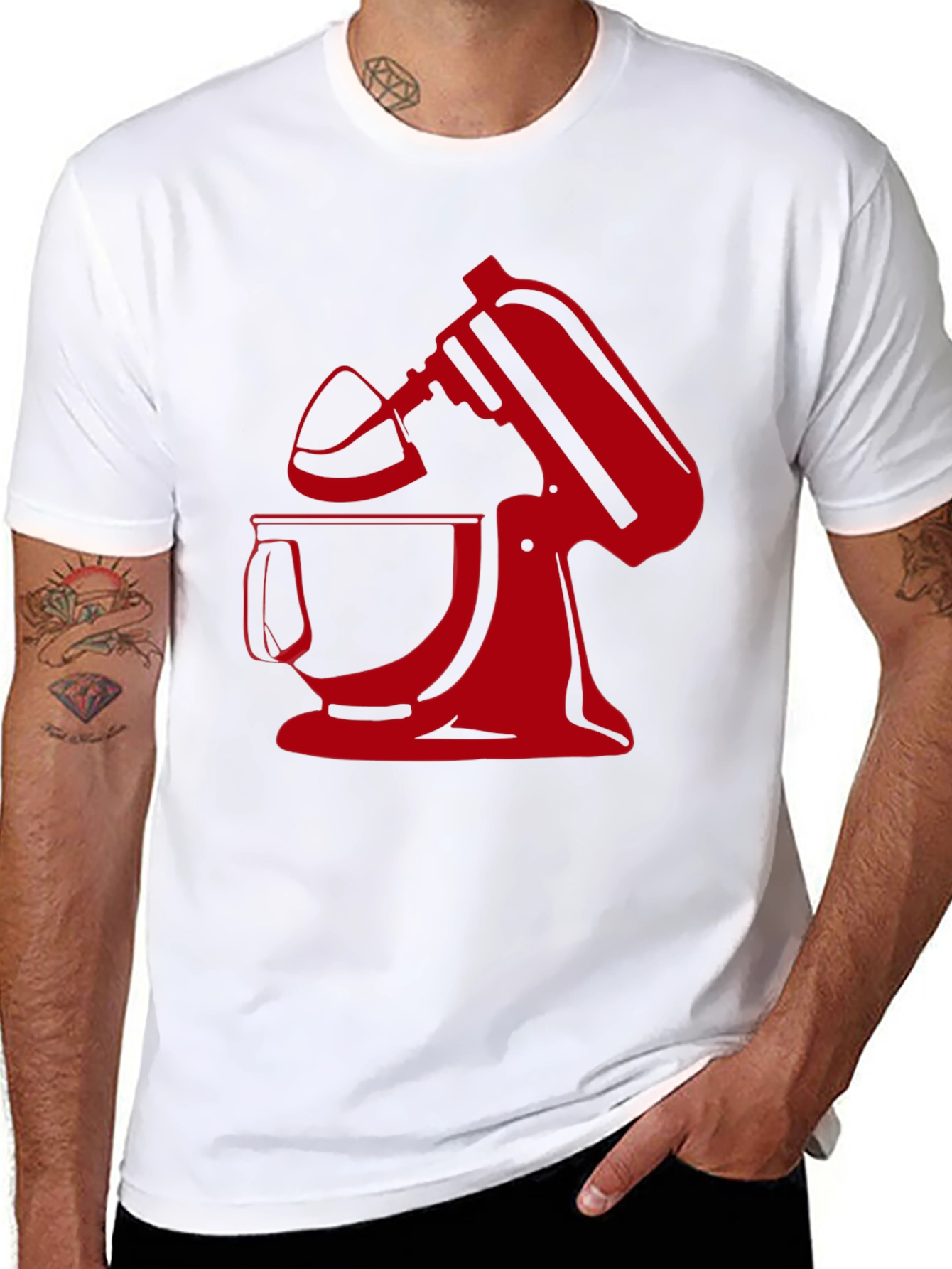 Black Red Mixer Graphic T-Shirt - Baking Enthusiast Apparel view 8