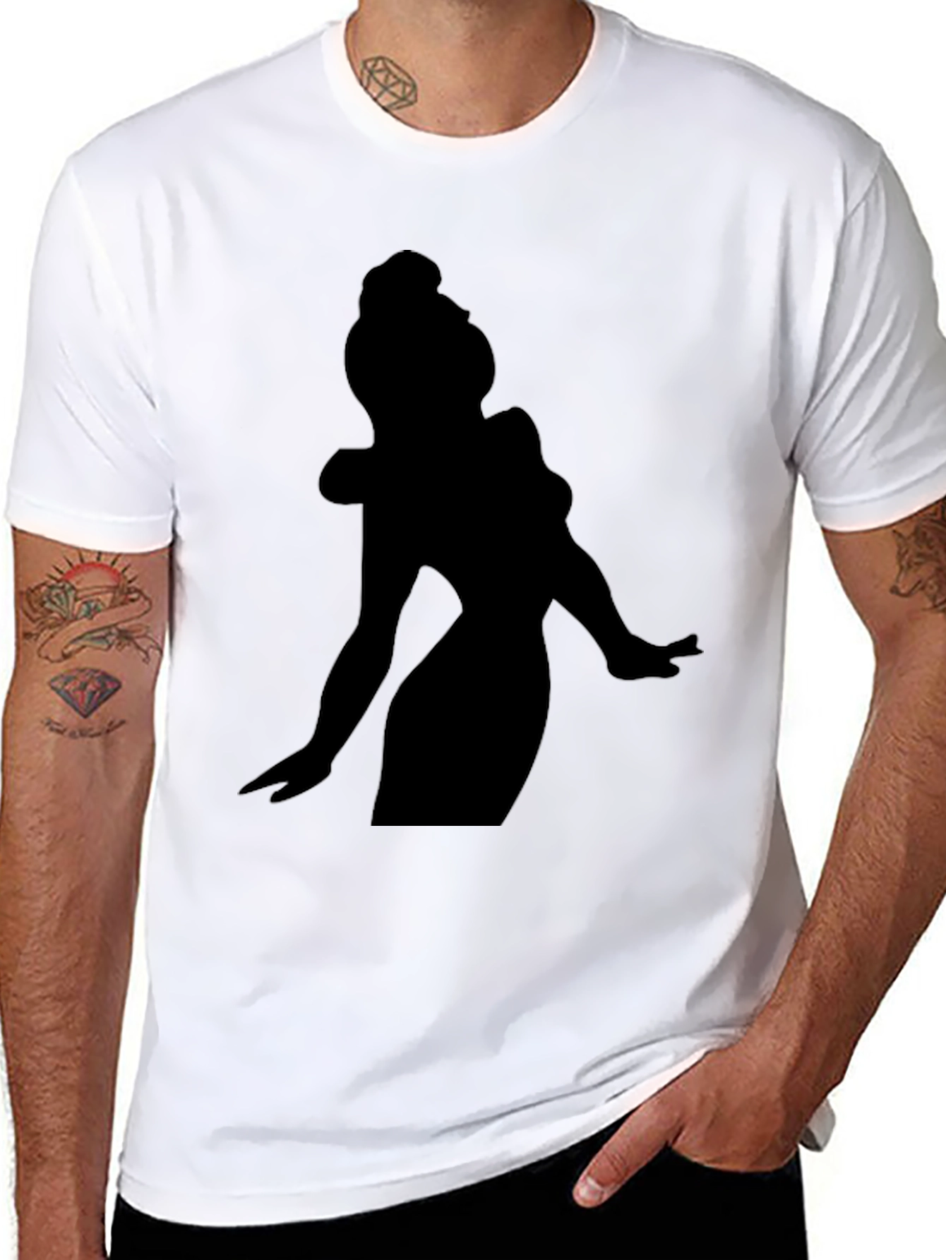 Silhouette Woman Graphic Tee - Black - 8