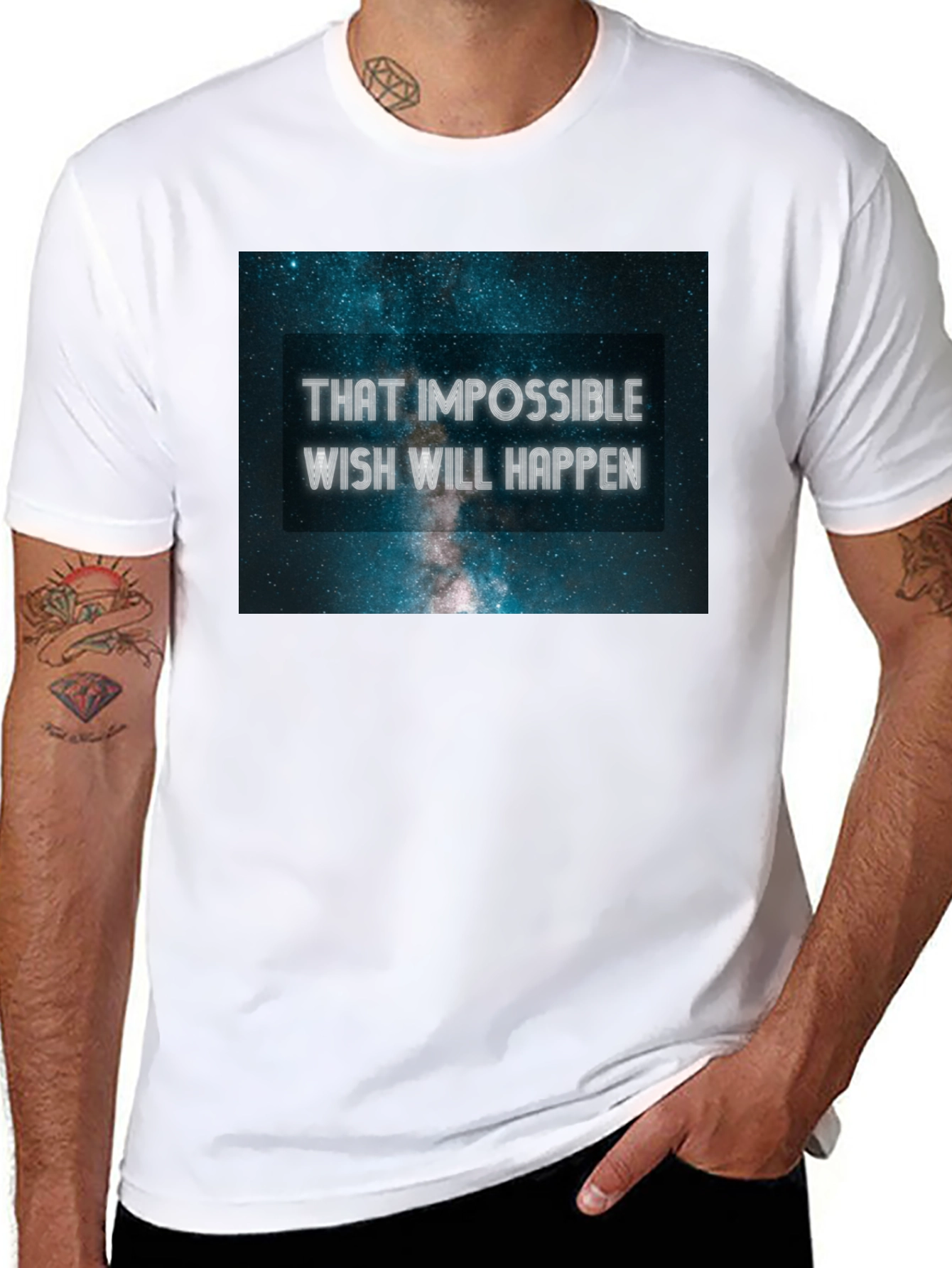 Black Impossible Wish Tee - Galaxy Dream view 8
