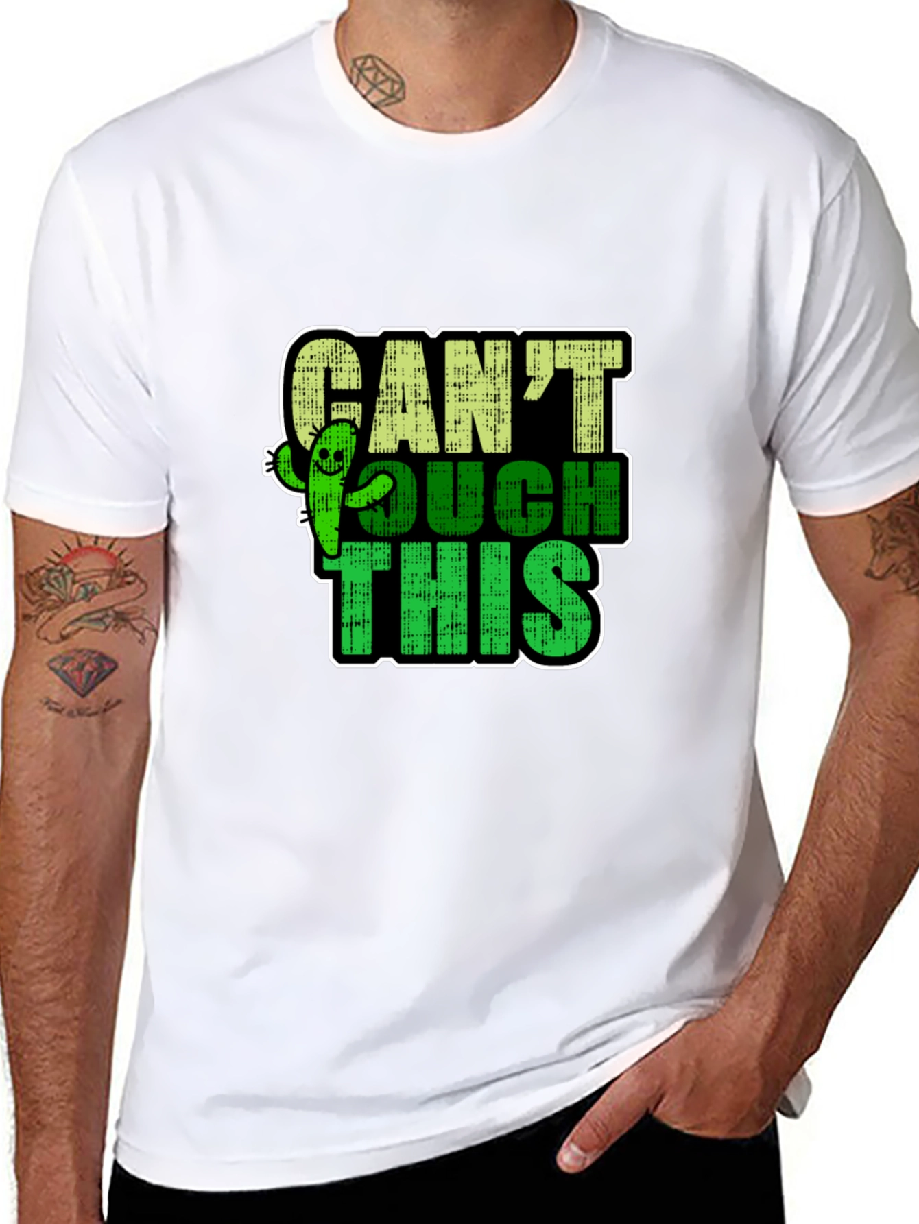 Black Can't Touch This Cactus Graphic T-Shirt view 8