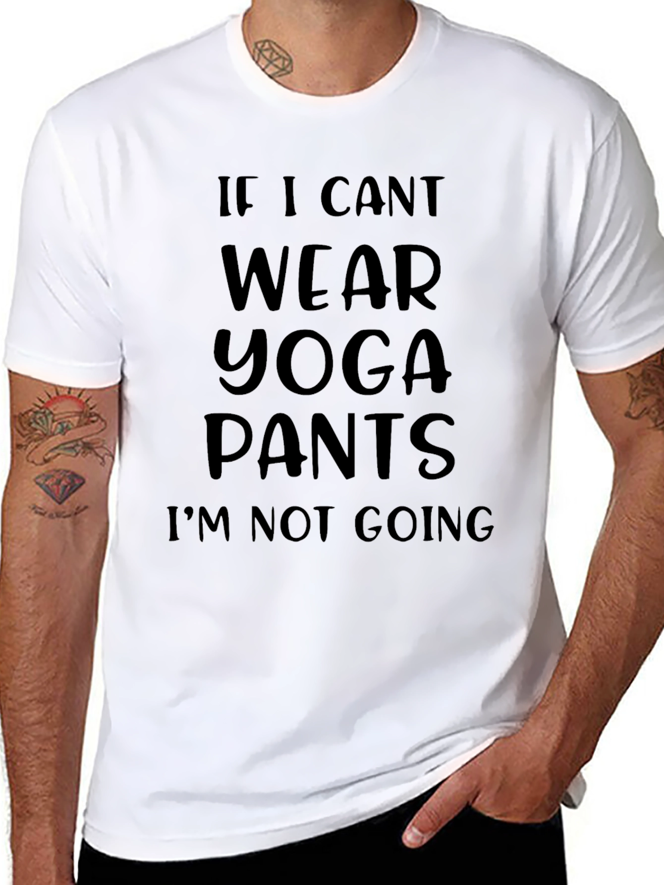 Black Funny Yoga Pants T-Shirt view 8