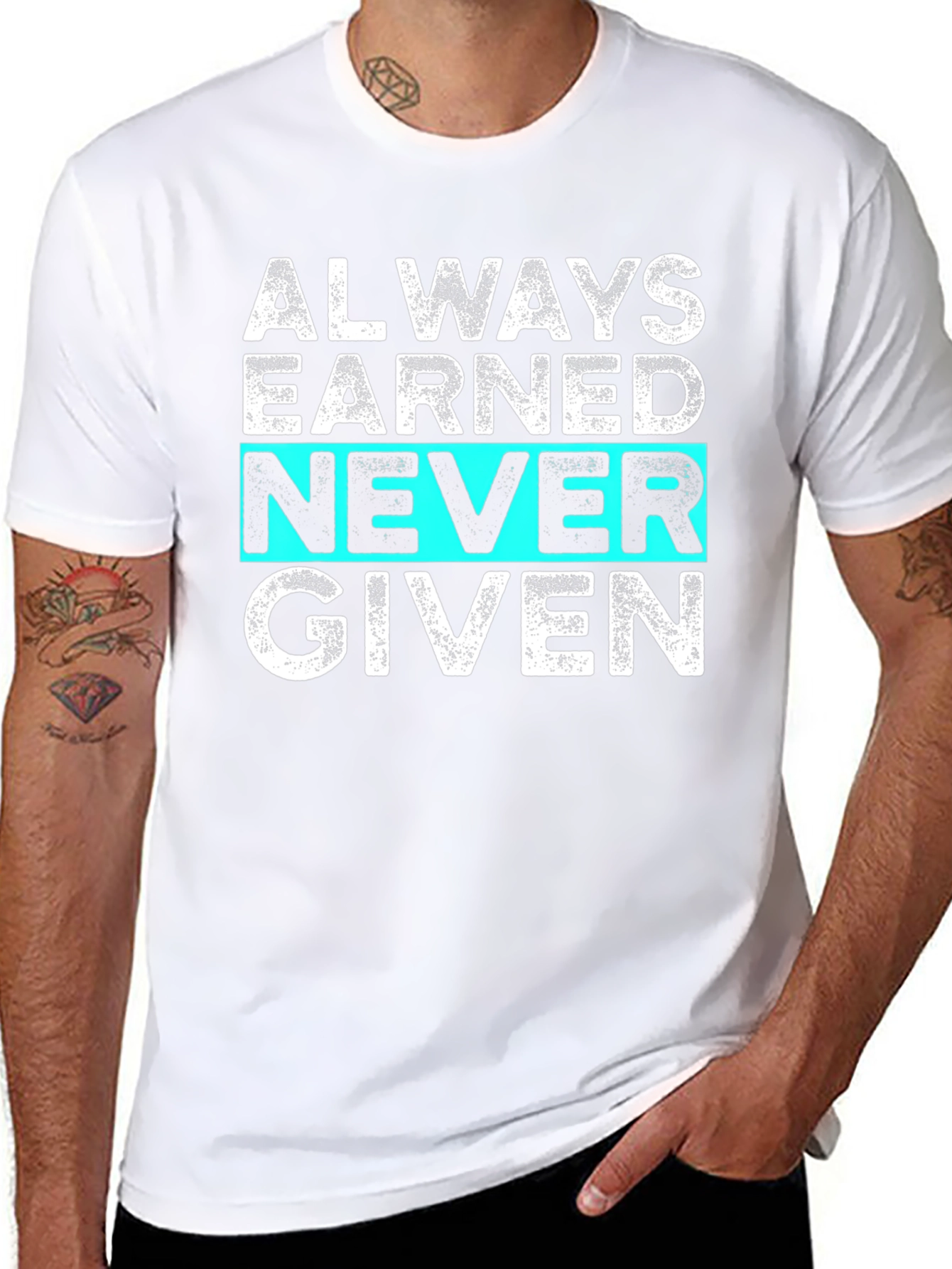 Black Always Earned Never Given Graphic Tee view 8