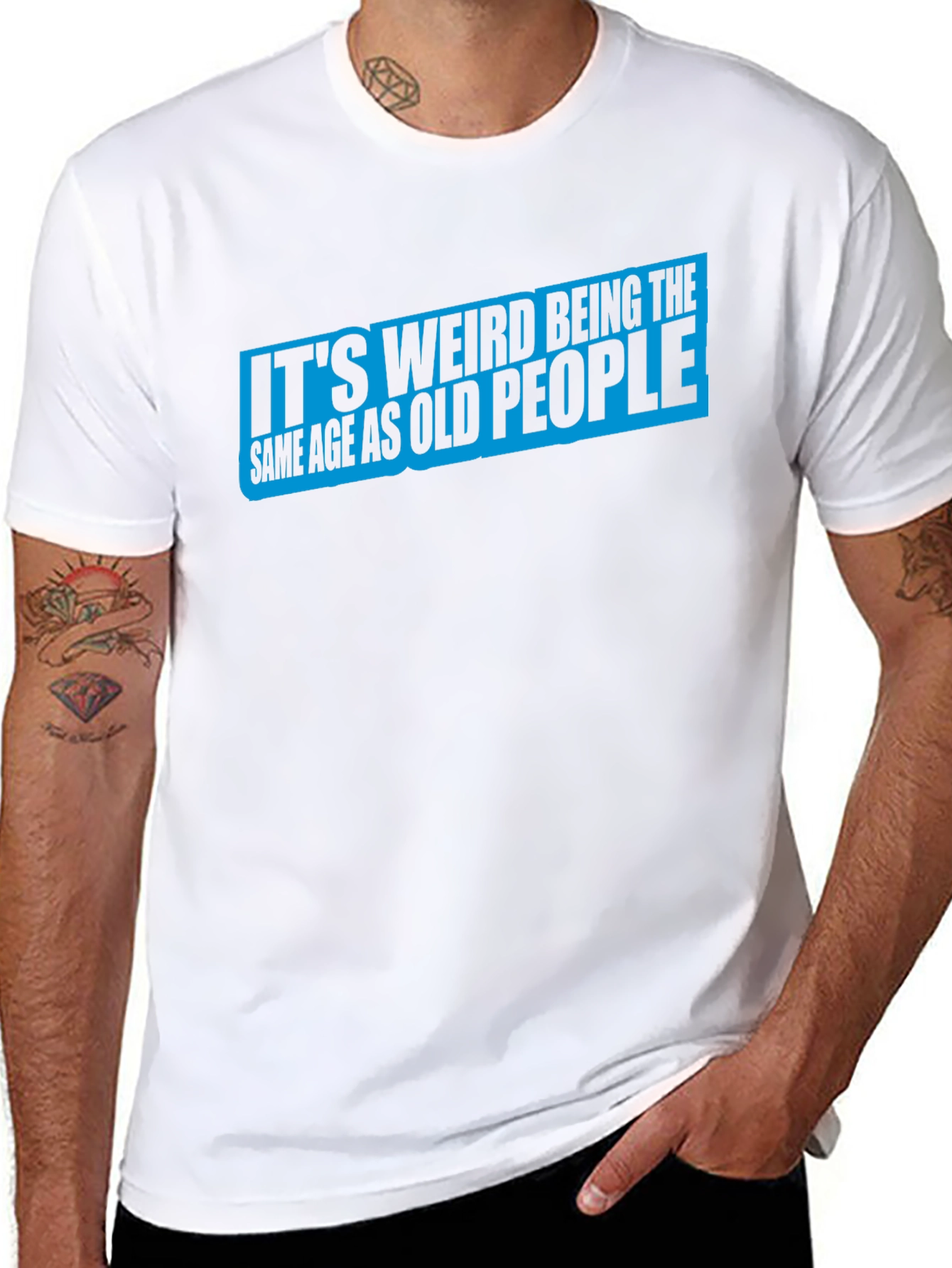 Black It's Weird Being the Same Age T-Shirt view 8