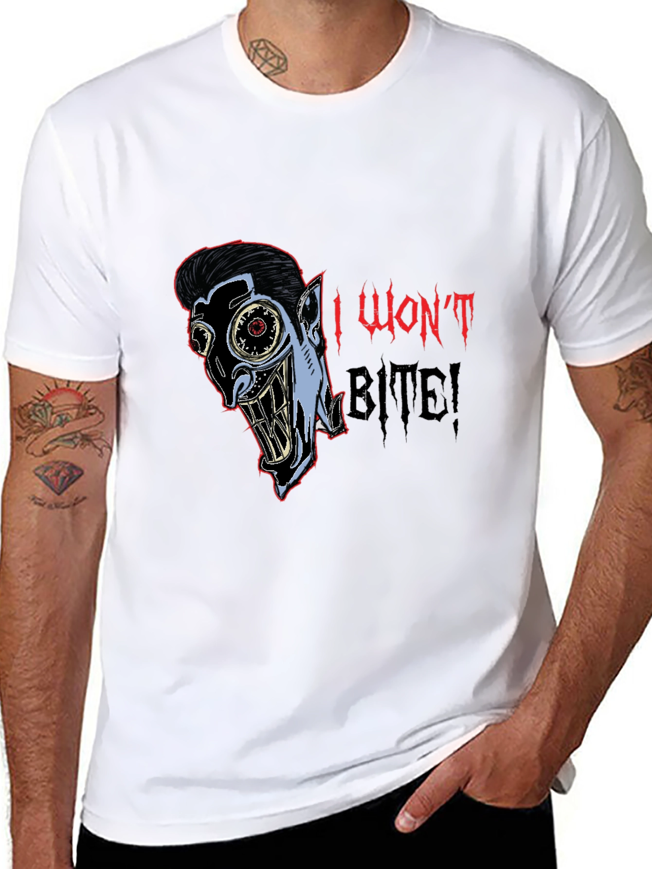 Black I Won't Bite Graphic Tee view 8