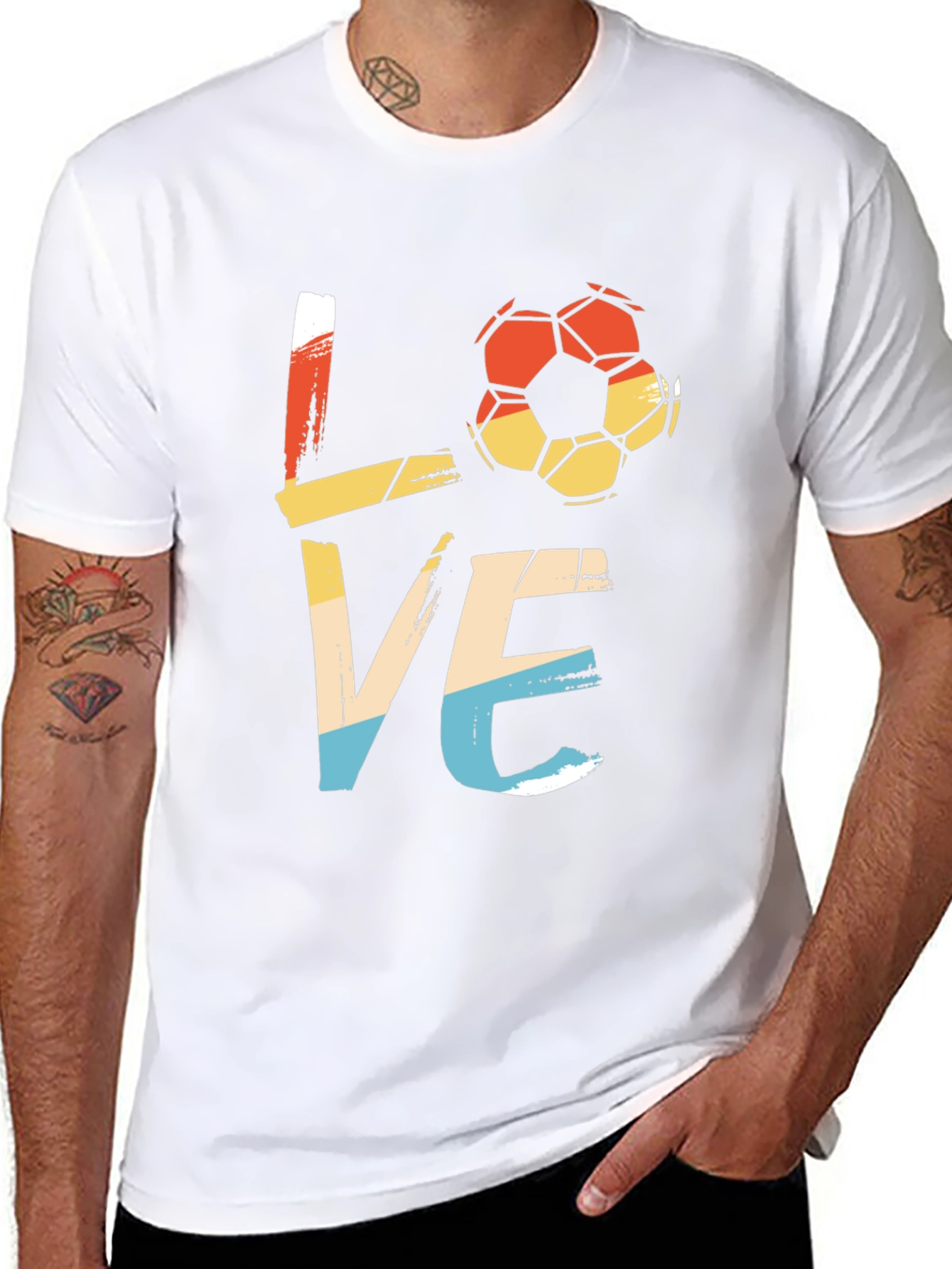 Black Retro Soccer LOVE Graphic Tee view 8