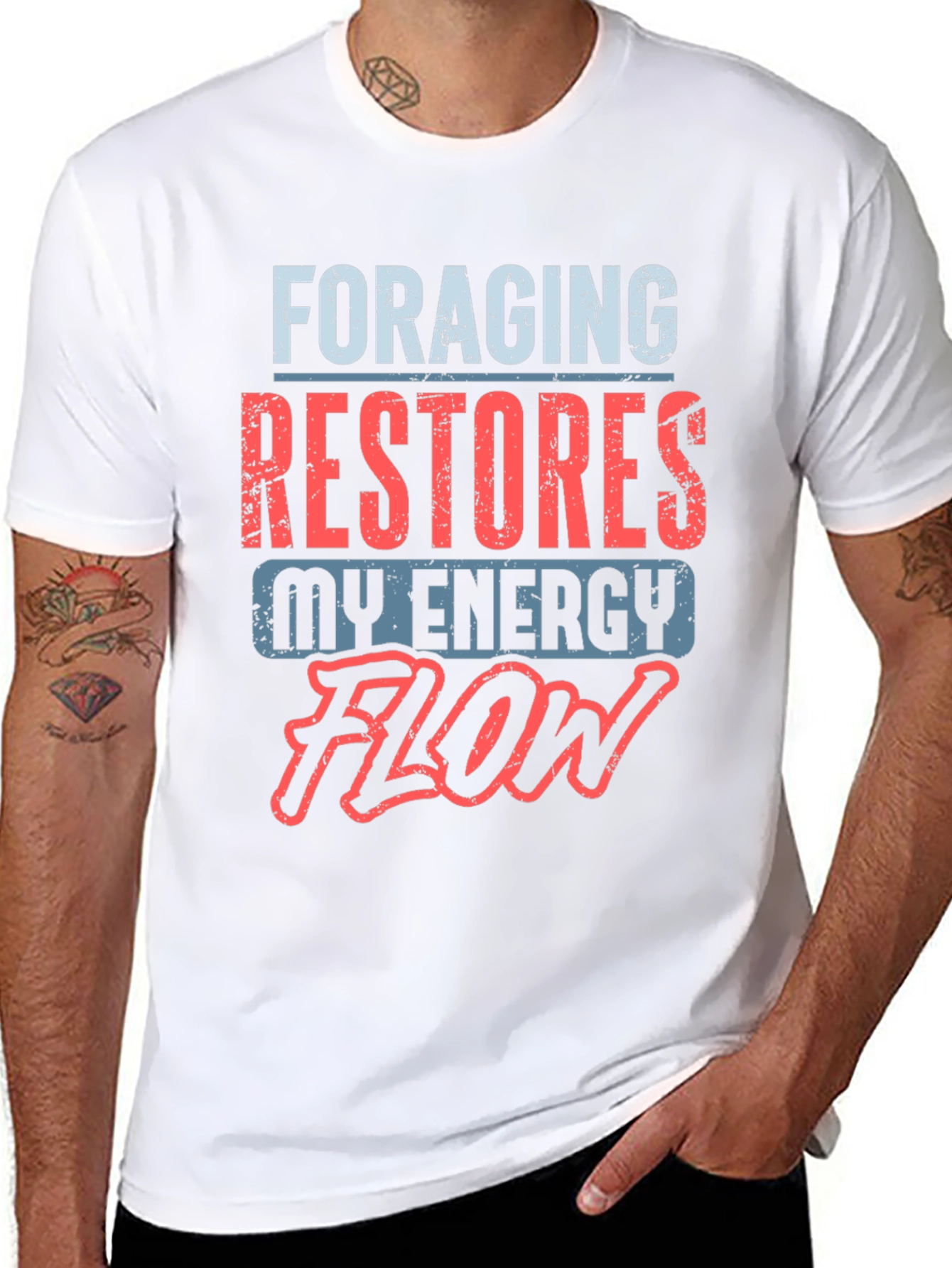 Black Foraging Restores My Energy Flow T-Shirt view 8