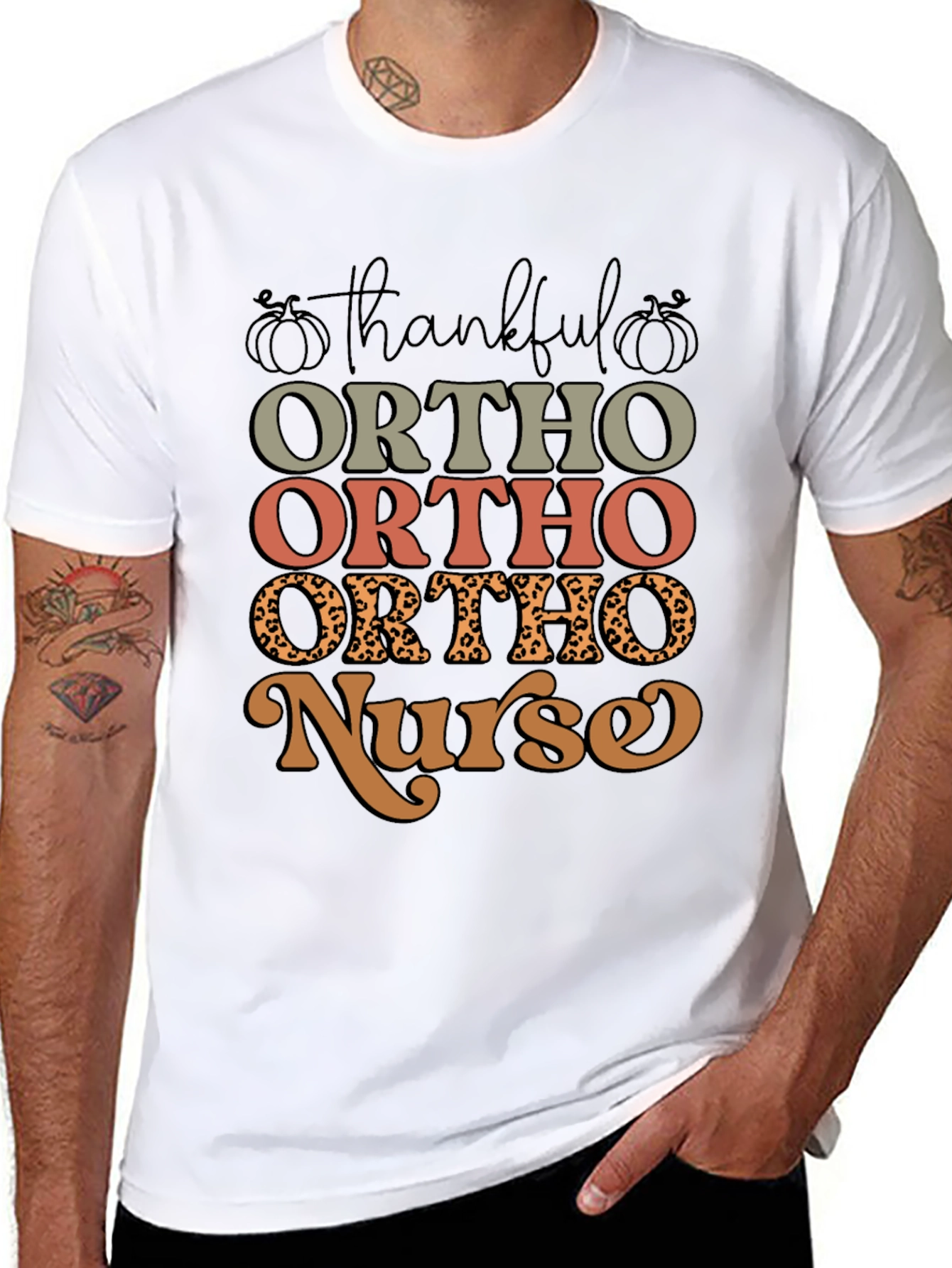 Black Thankful Ortho Nurse T-Shirt view 8